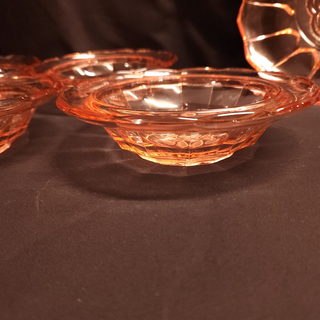Pink Glass Dessert Dishes - Vintage - Circa 1950's