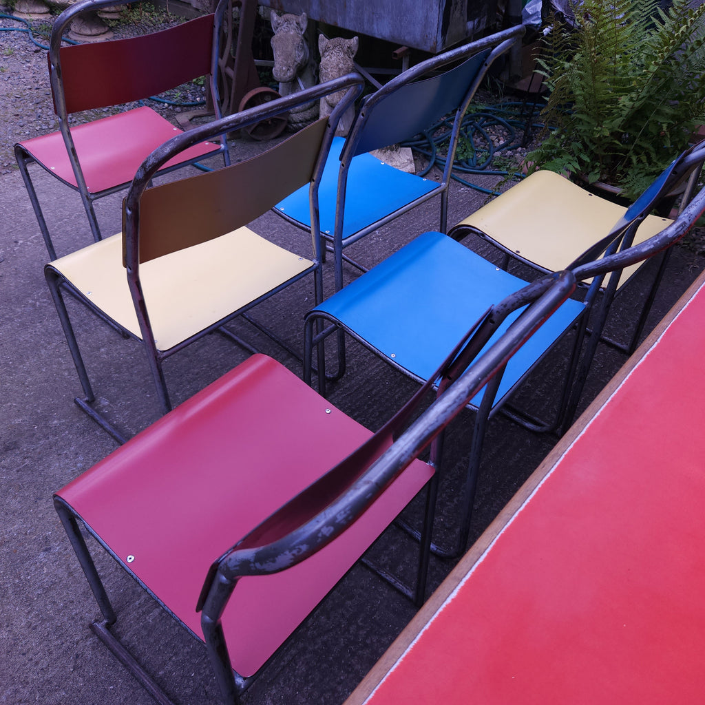 Set of 6 Mid-Century Stacking Chairs