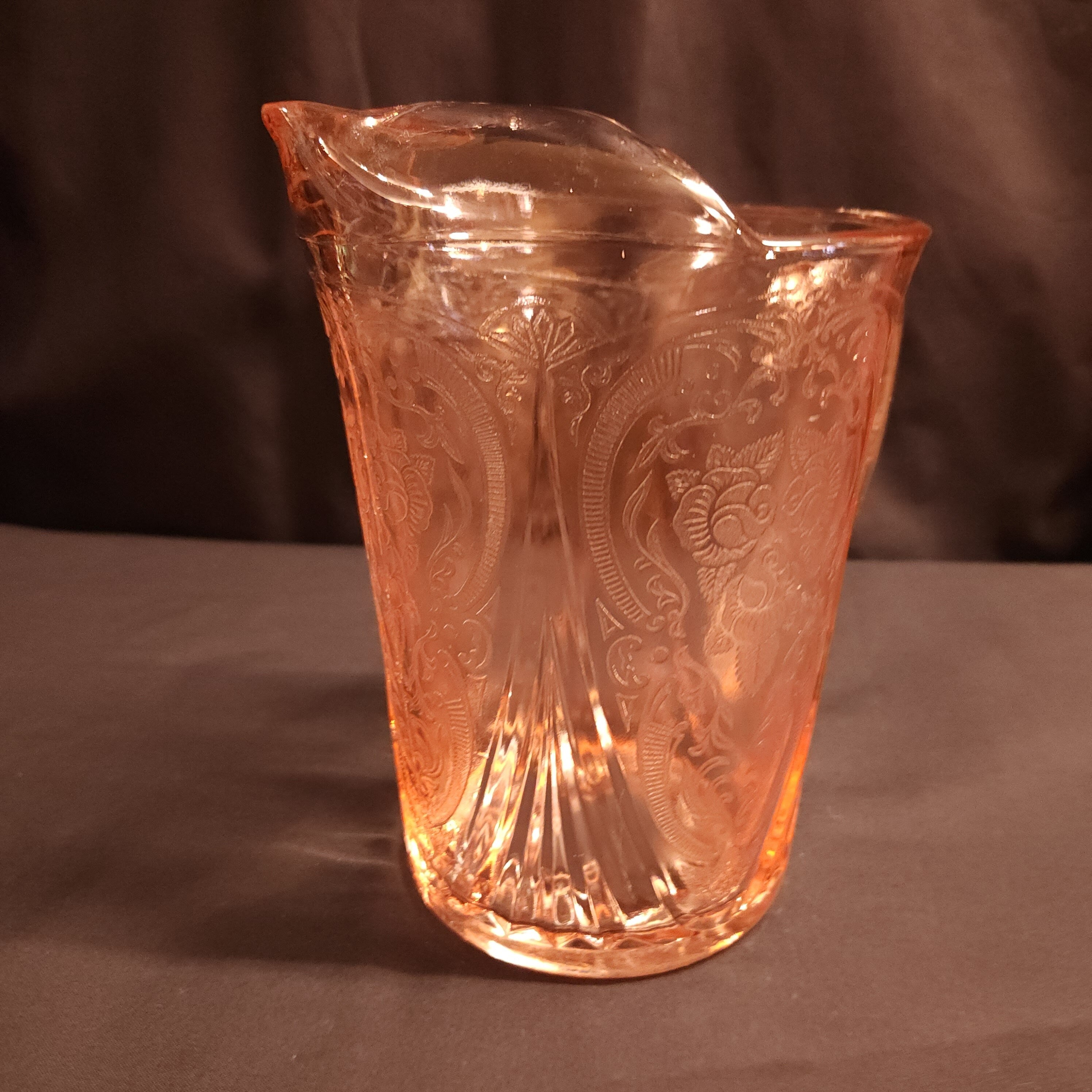 Vintage Hazel Atlas Pink Glass Lemonade Jug