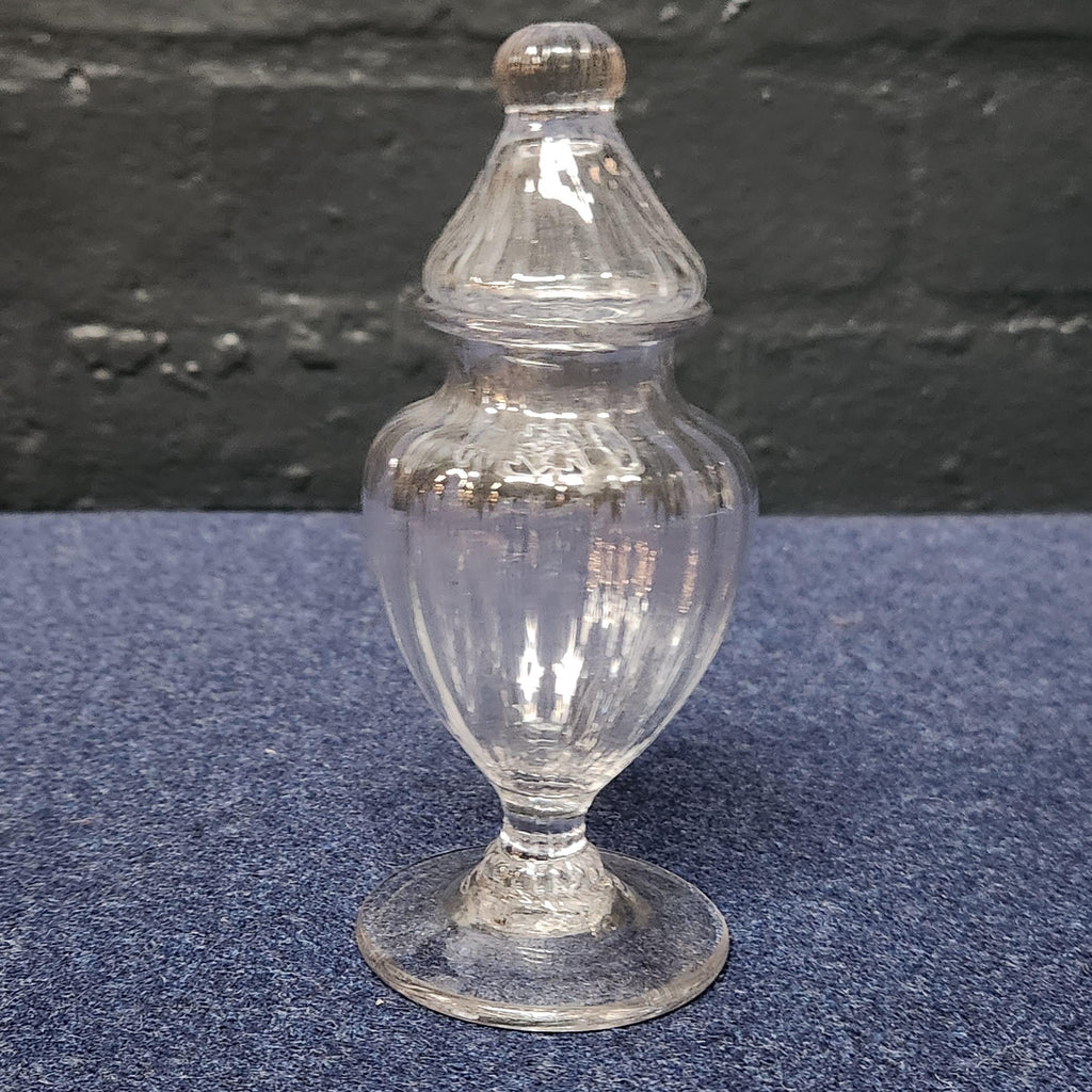 Hand Blown Glass Dry Mustard Lidded Jar Circa 1790