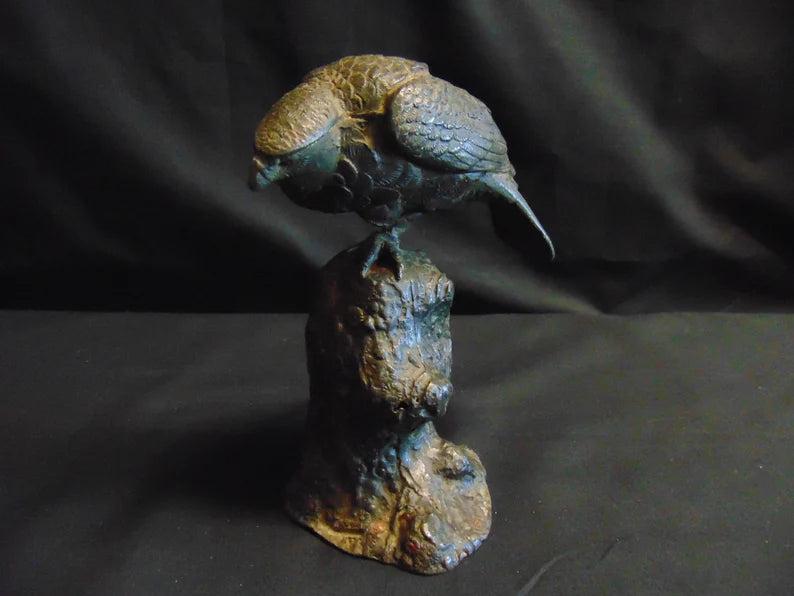 Cast Bronze Of Roosting Bird