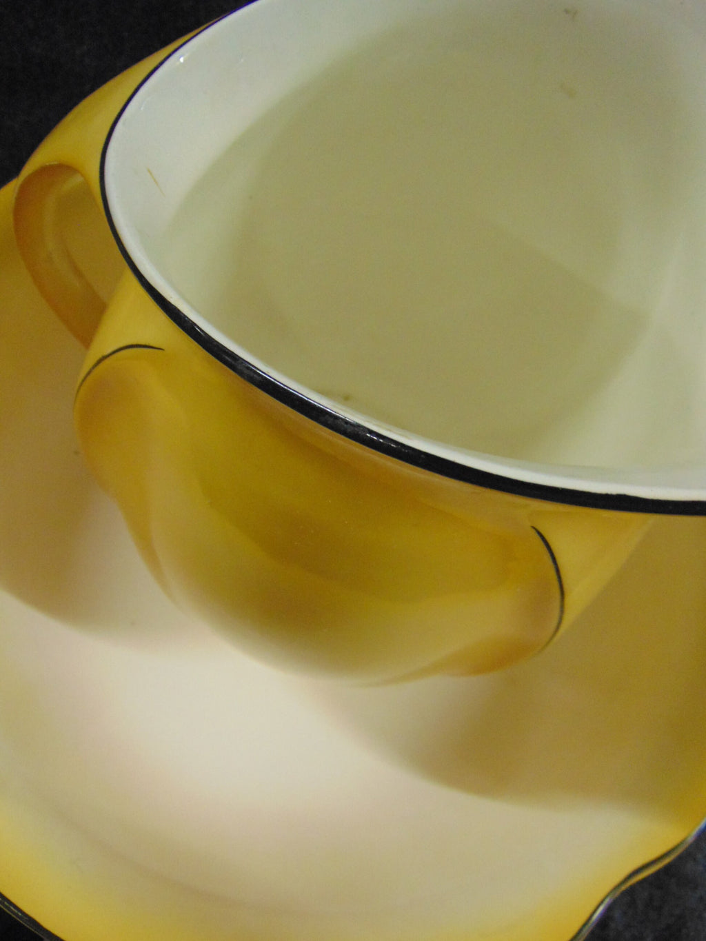Art Nouveau Yellow Wash Jug and Bowl