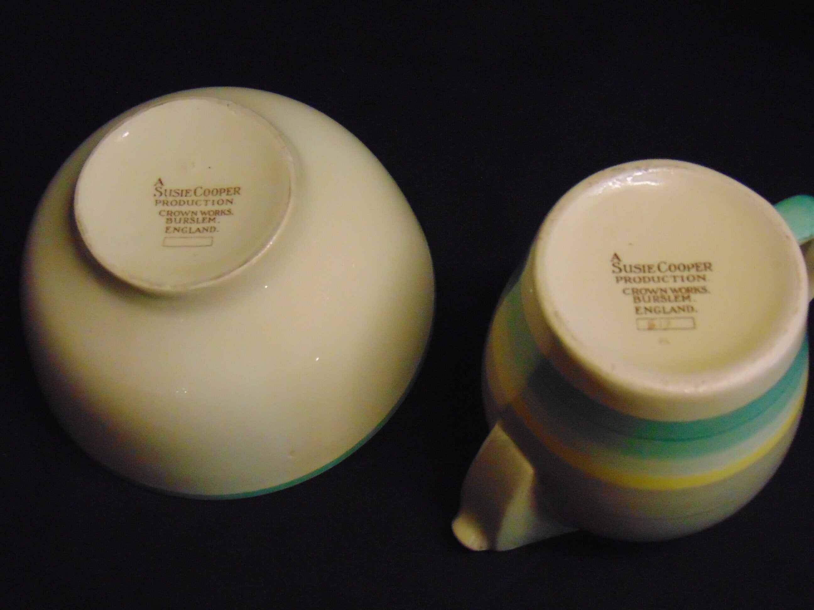 Art Deco Susie Cooper Teapot, Milk Jug and Sugar Bowl