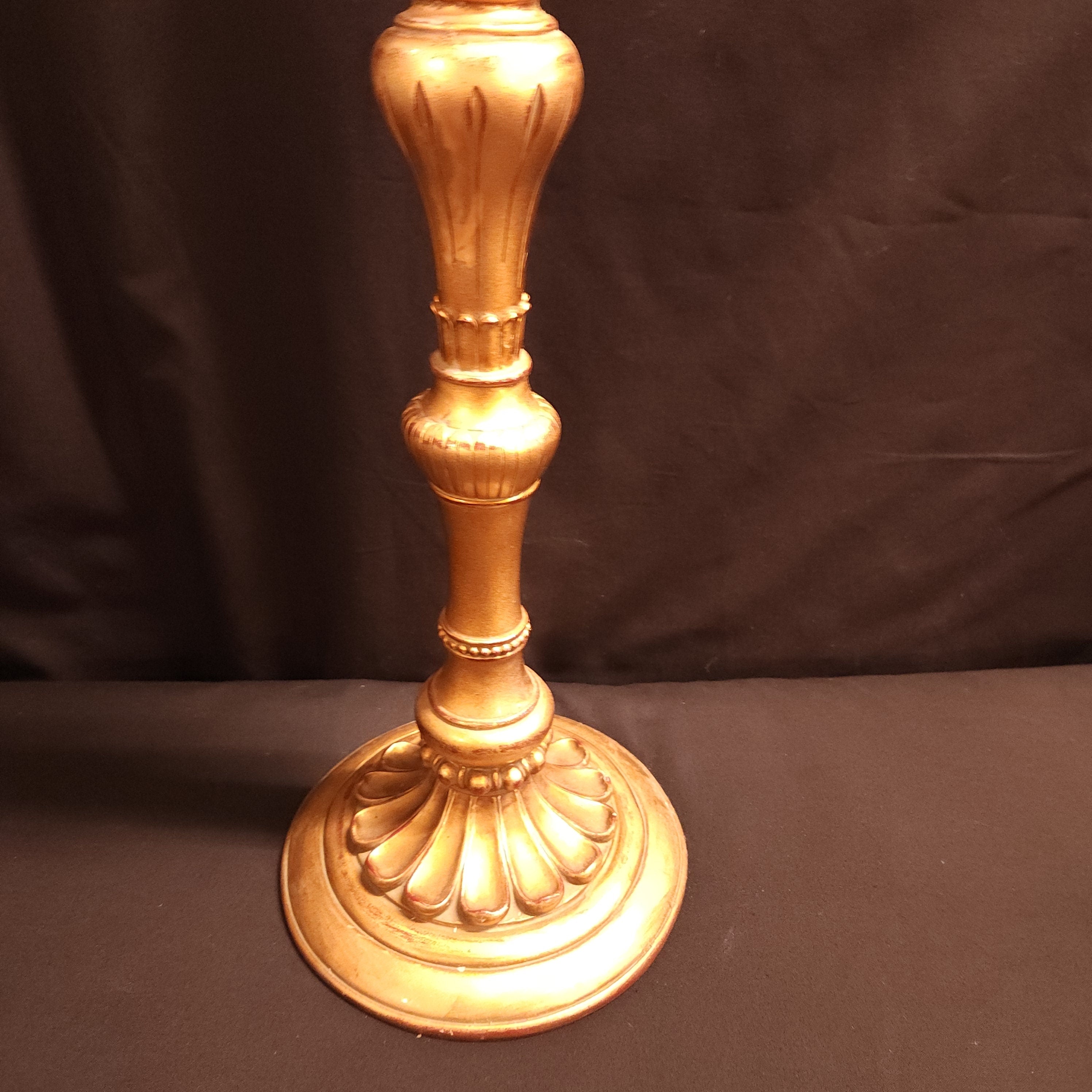 Bartoque Style Tall Gilded Pricket Candlestick/Torchere