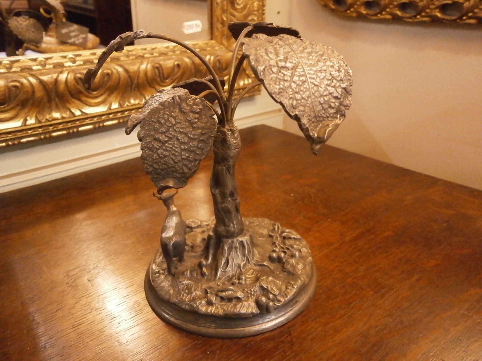 Colonial Pewter Cow & Tree Table Centre