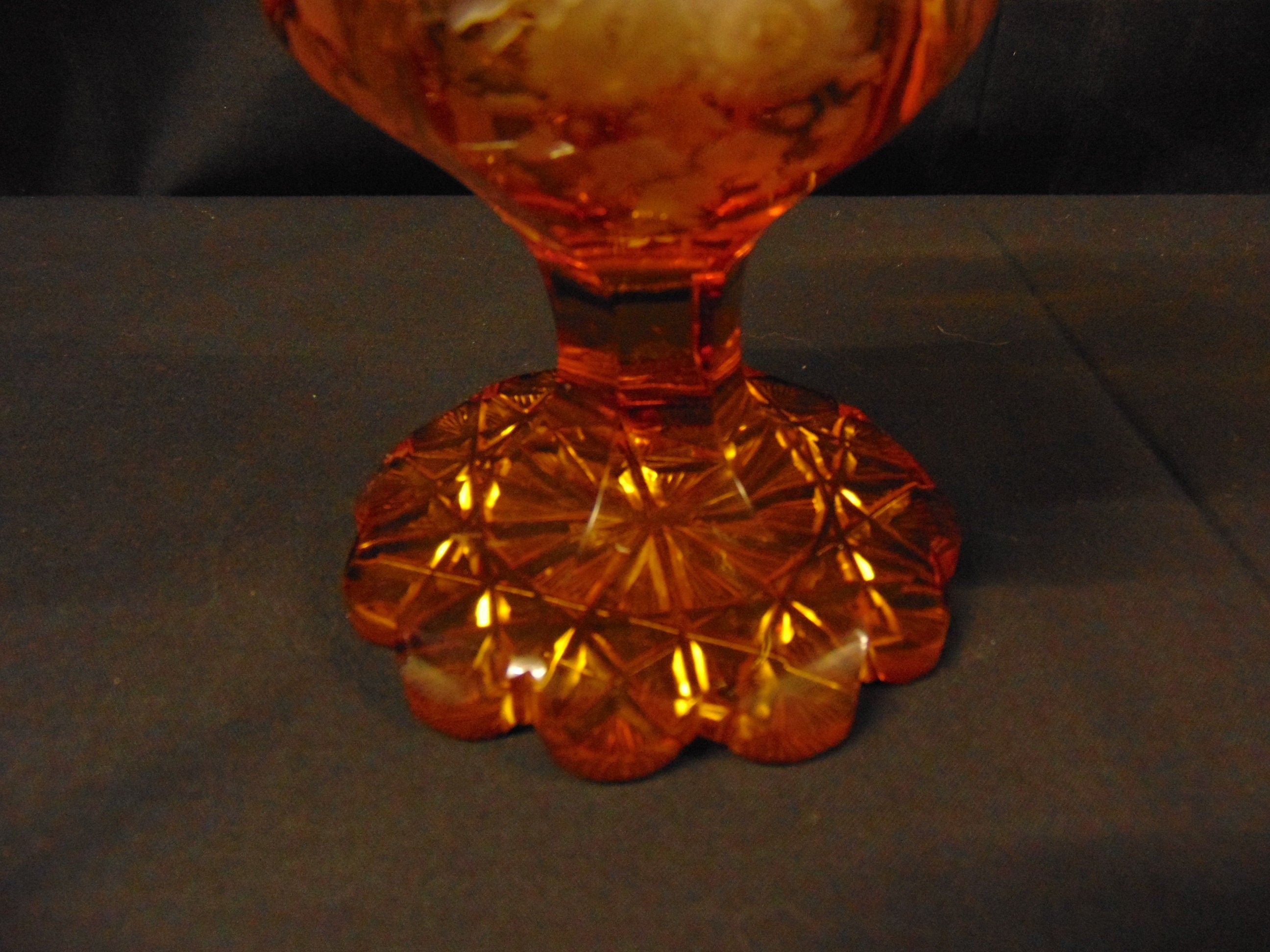 Late 19th Century Bohemian Overlaid Amber Cut Glass Vase