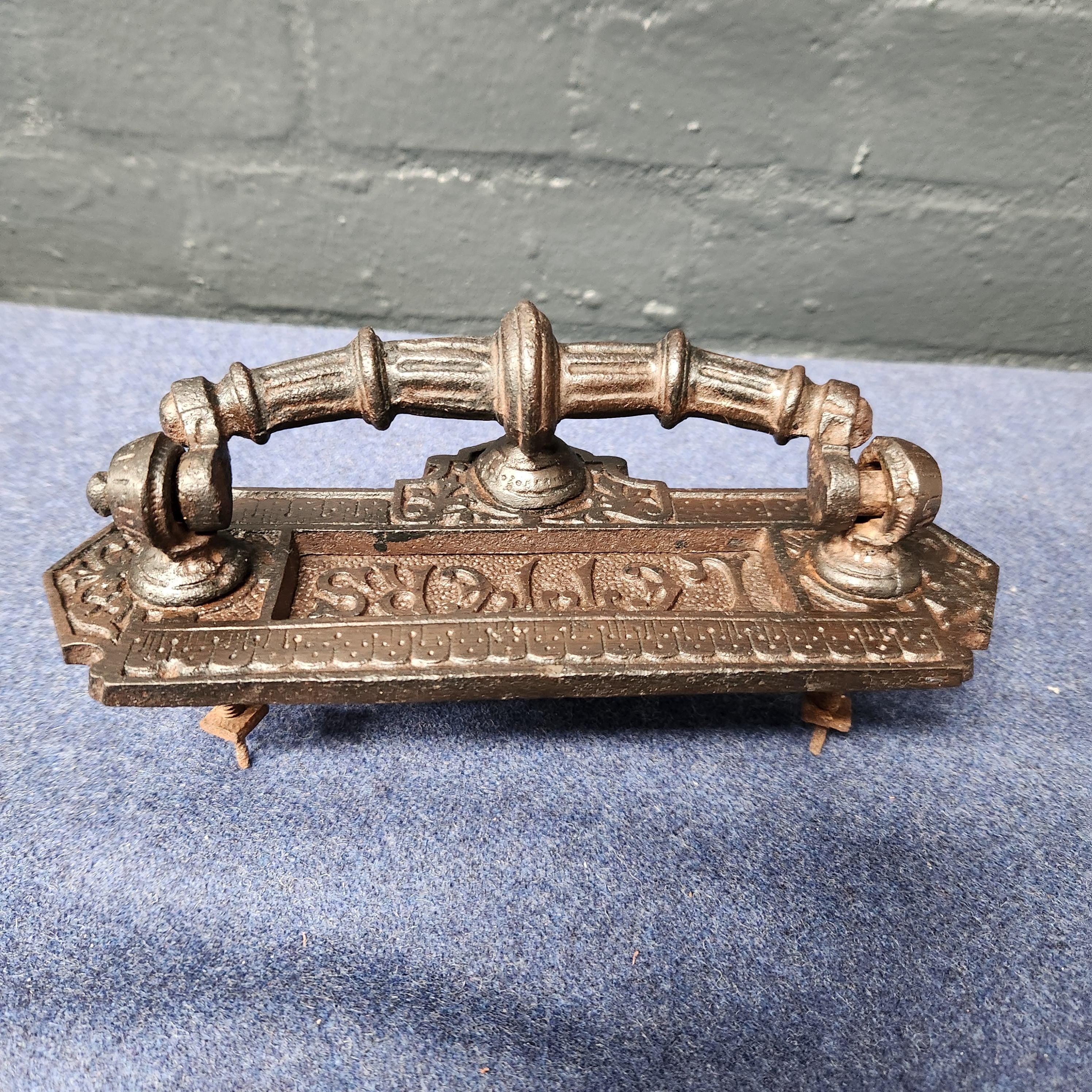 Late Victorian Cast Iron Letter Flap/Door Knocker