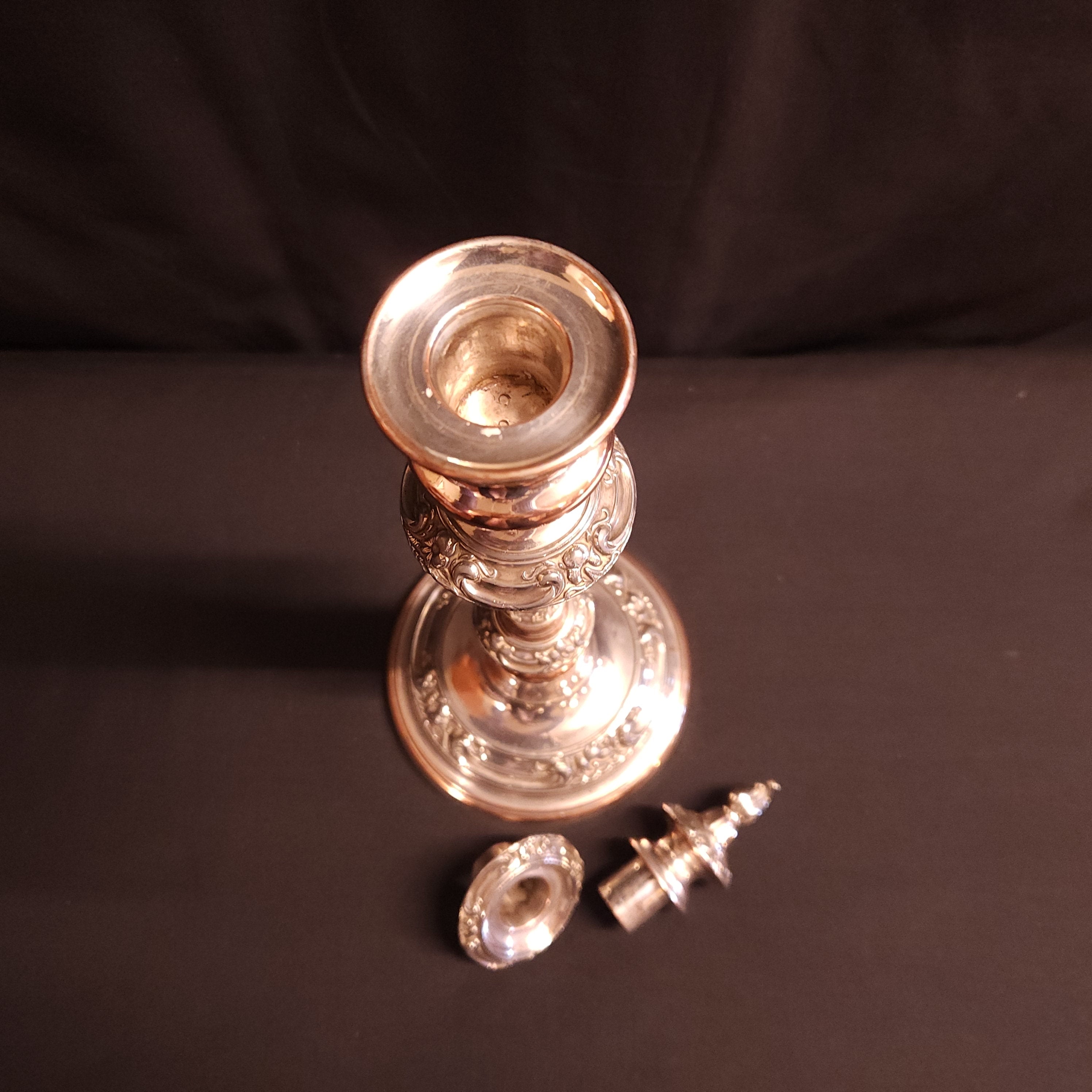 Victorian Silver Plate Candlestick With Snuffer