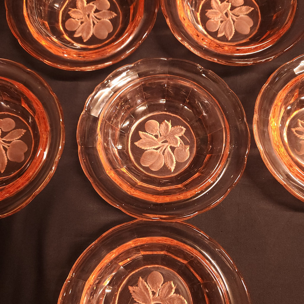 Pink Glass Dessert Dishes - Vintage - Circa 1950's