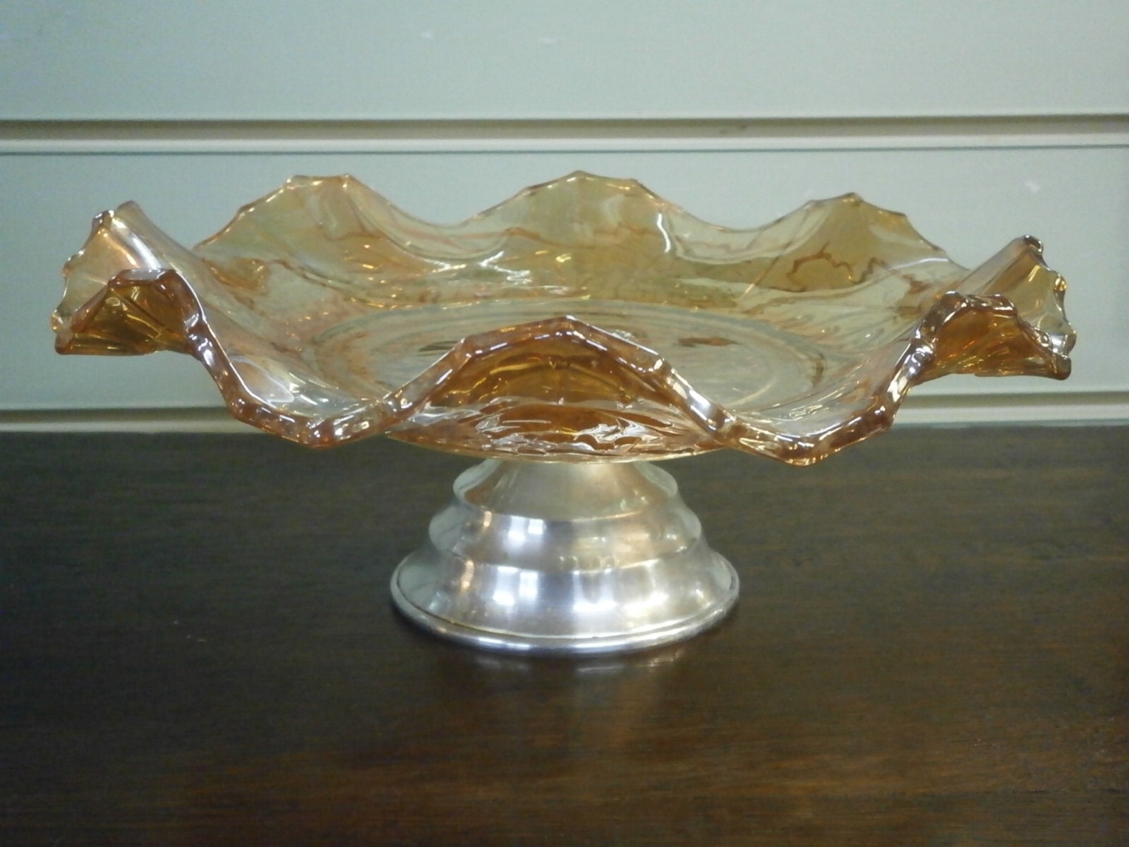 Carnival Glass Comport --- Vintage