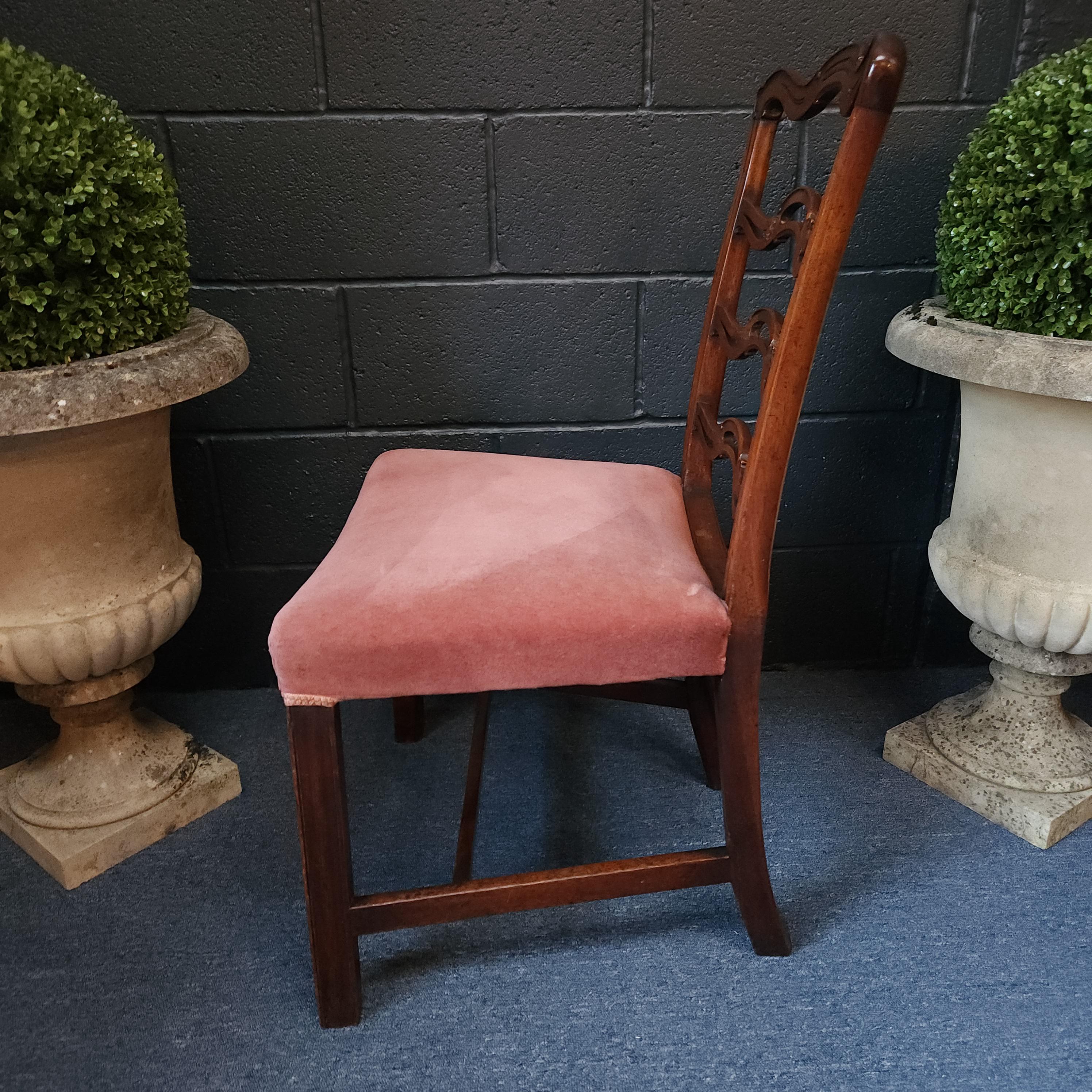 Set of Six George III 'Wavy' Ladderback Mahogany Dining Chairs