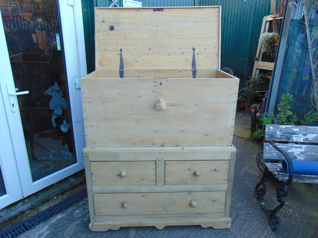 Georgian Pine Mule Chest: Early 19th Century Blanket Storage