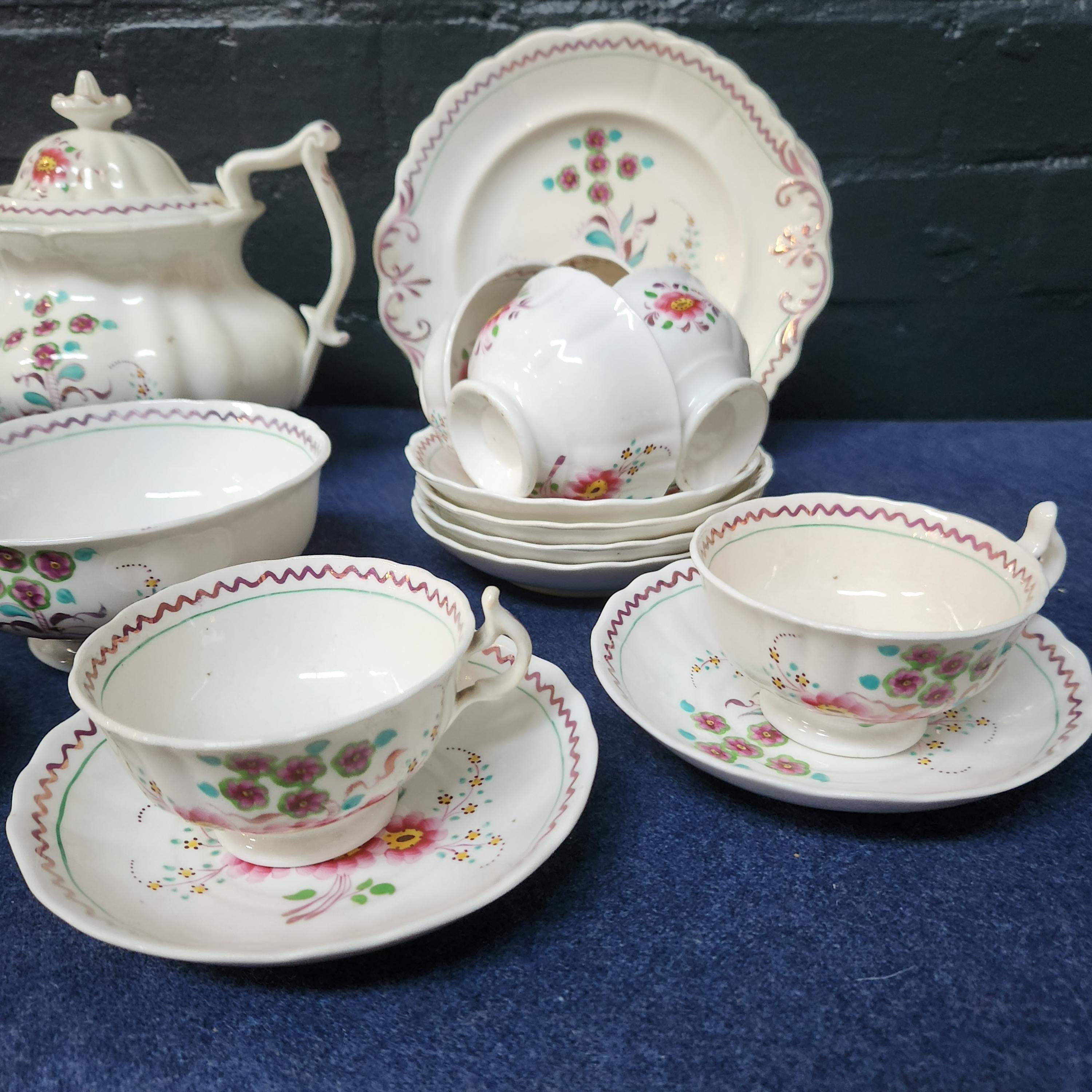 18thC Soft Paste Porcelain Tea Set - Possibly Newhall