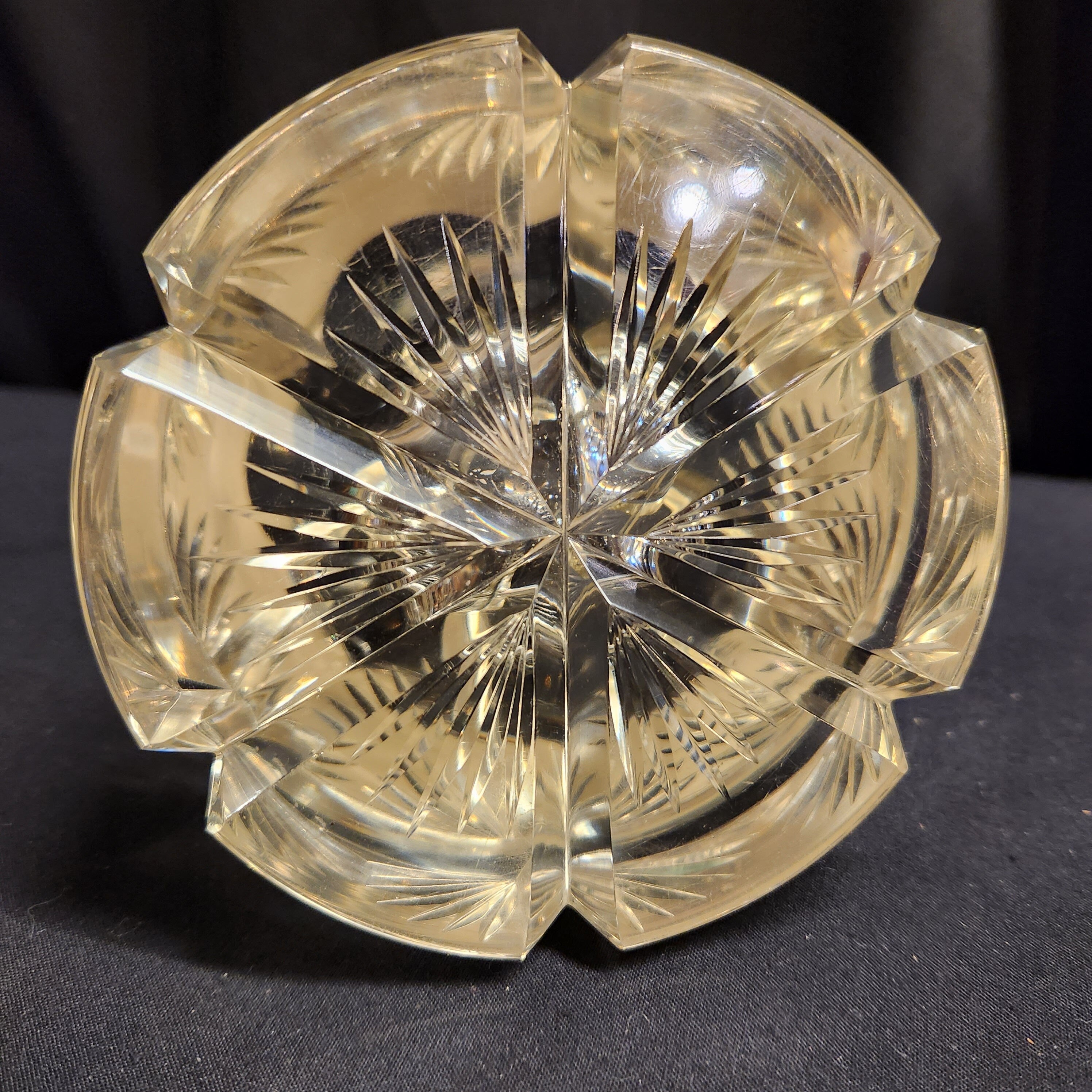 Thomas Webb & Sons, Large Heavy Cut Glass and Hallmarked Silver Inkwell