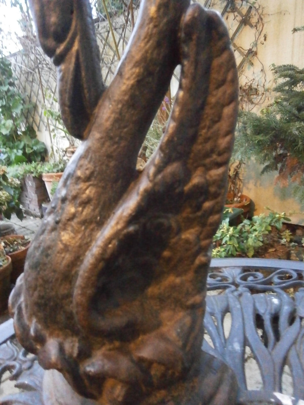 19thC Cast Iron Door Porter Modelled as a Swan