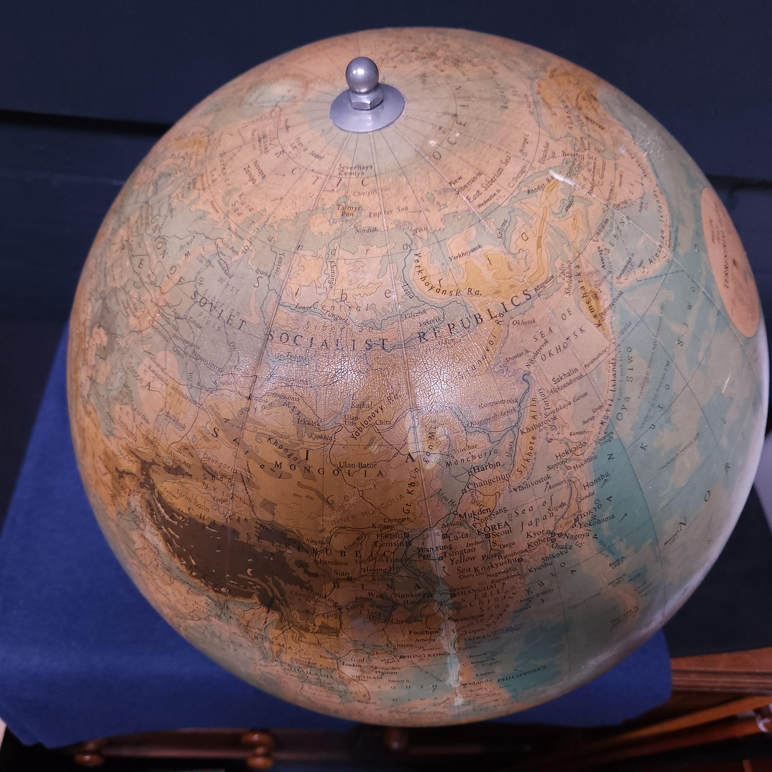 Mid 20thC Phillips 19 inch Terrestrial Globe