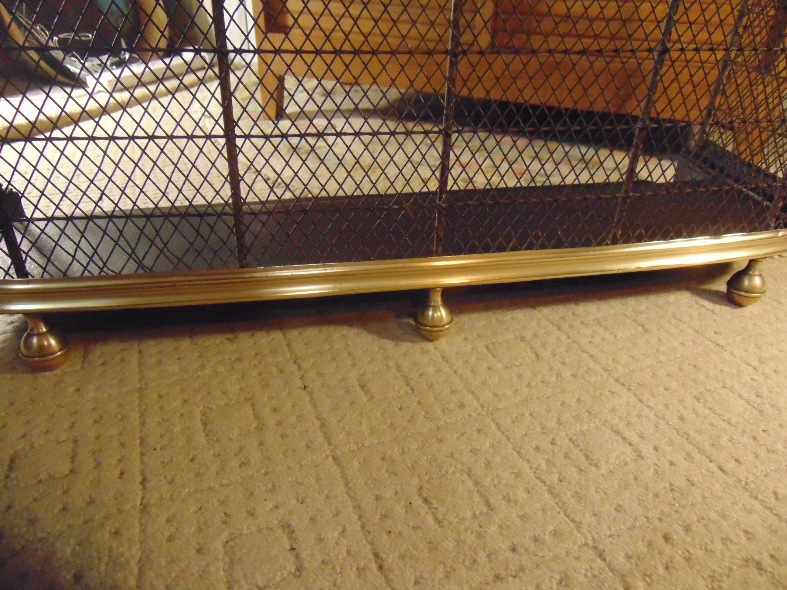 Early to Mid 19thC Brass and Wirework Fire Fender