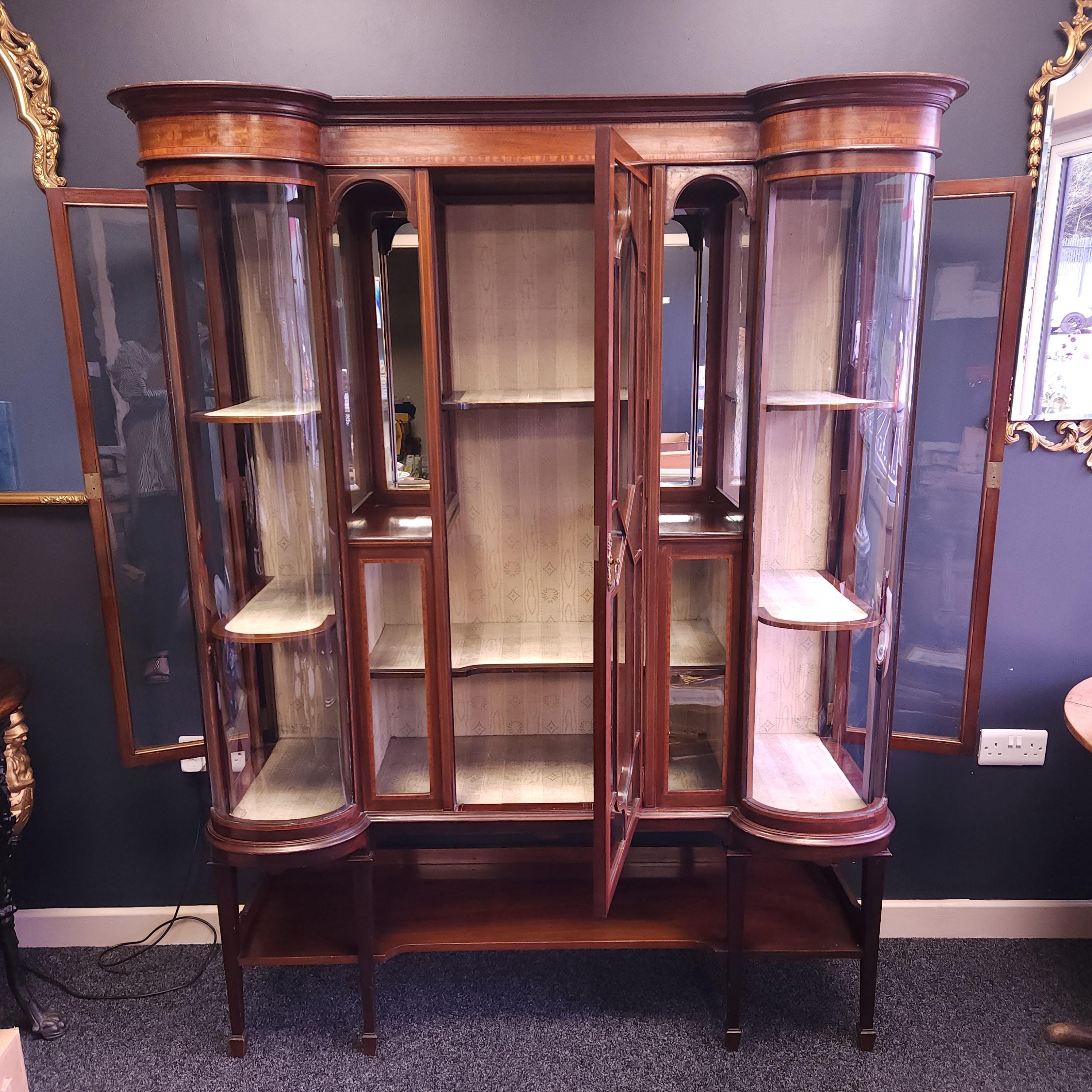 19thC Sheraton Revival Mahogany Display Cabinet