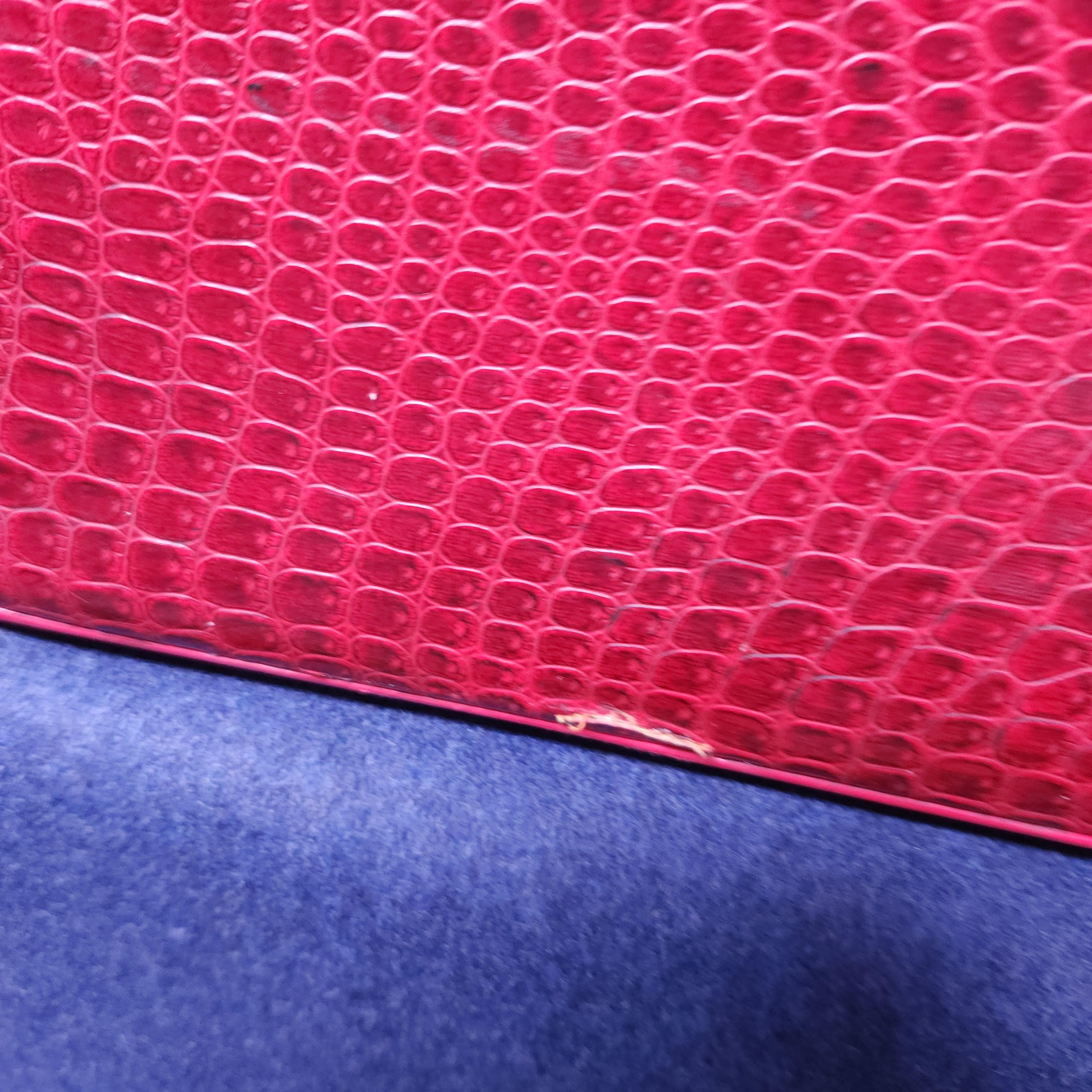 Pukka Ladies Red Faux Crocodile Skin Suitcase Circa 1960's