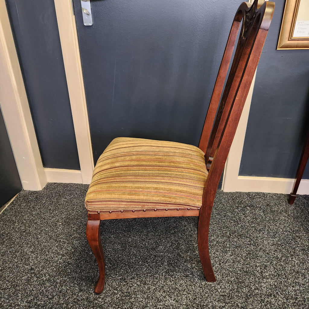 Set of 4 Walnut Art Nouveau Dining Chairs.
