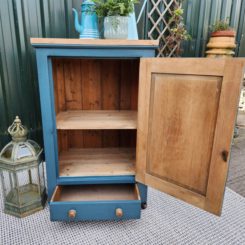 Victorian Larder Cupboard, Upcycled with Farrow & Ball Inchyra Blue