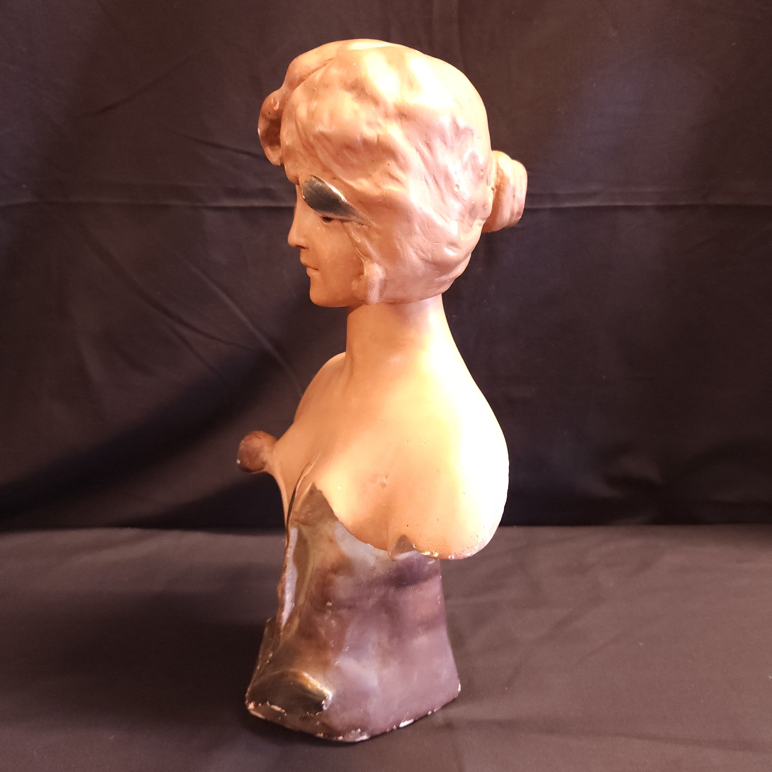 French Art Nouveau Plaster Bust