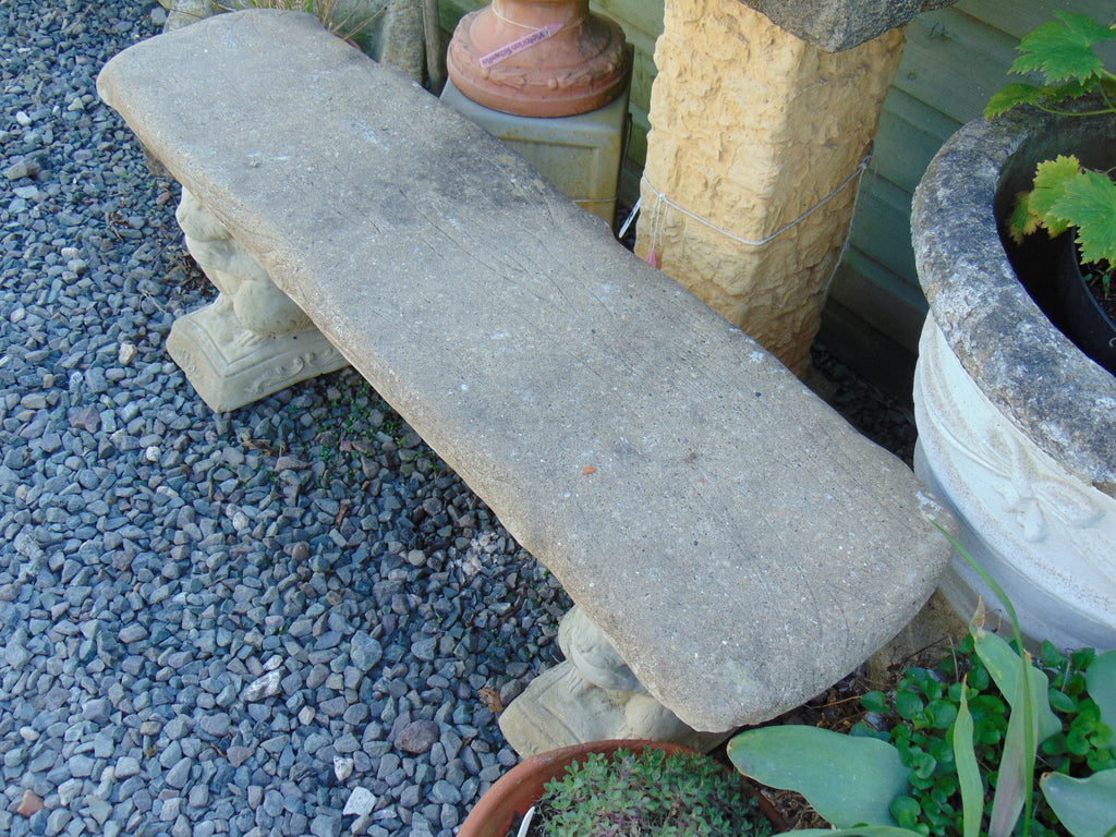 Weathered Reconstituted Stone Squirrel Bench