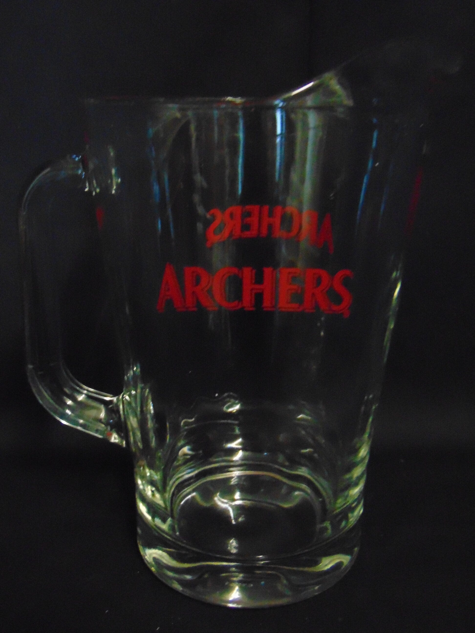 Vintage Archers Glass Advertising Pitcher