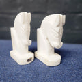 Pair mexican Onyx Horse Head Book-Ends