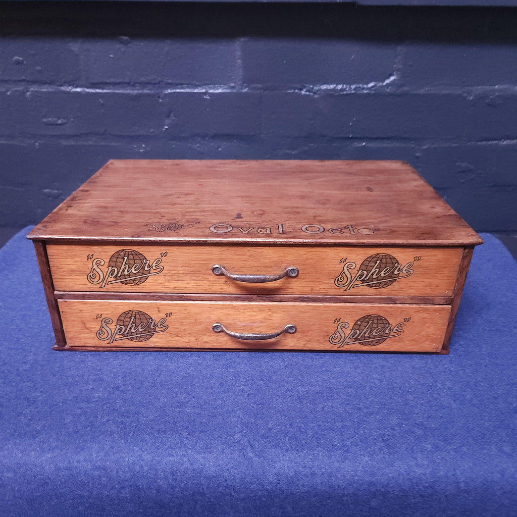 Early 20thC Retail Counter Top Haberdashery Drawers for Sphere Oval-Oct Suspenders