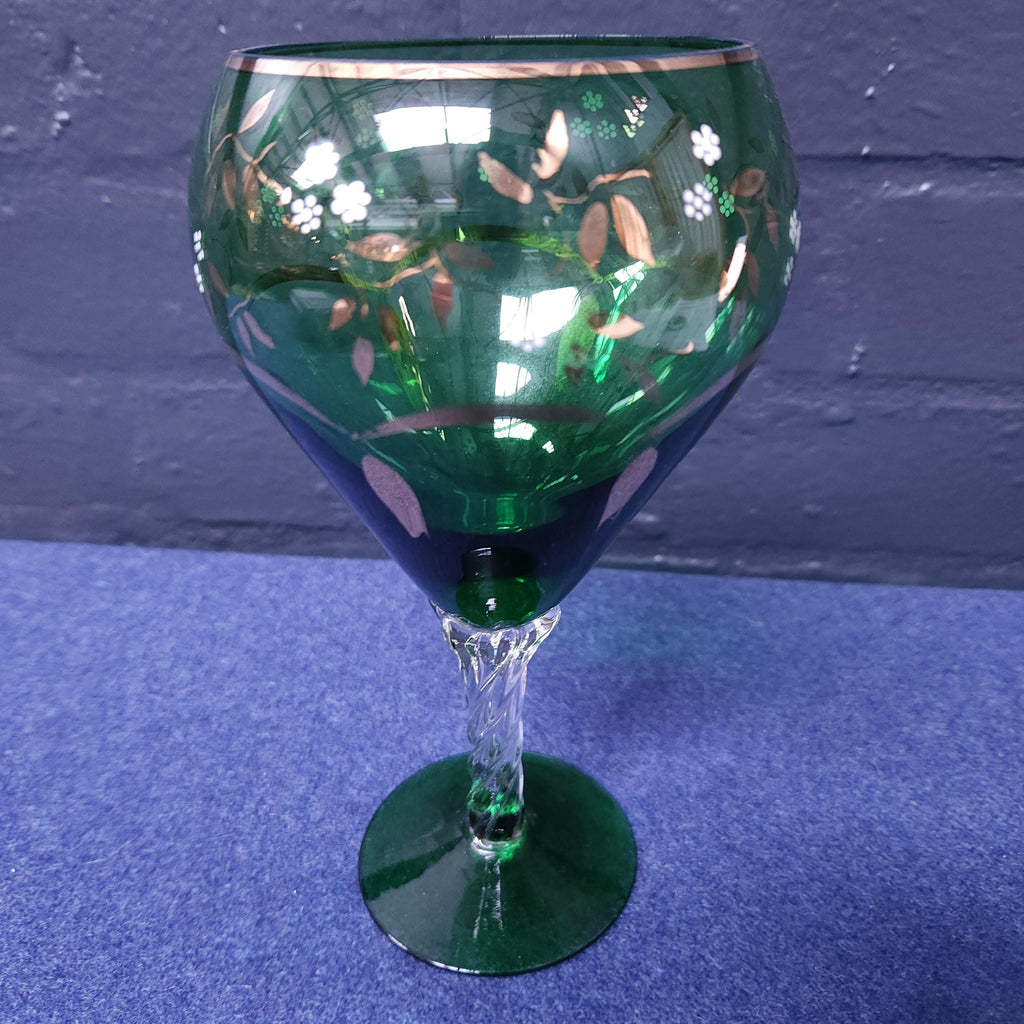 Continental Green Glass Vase