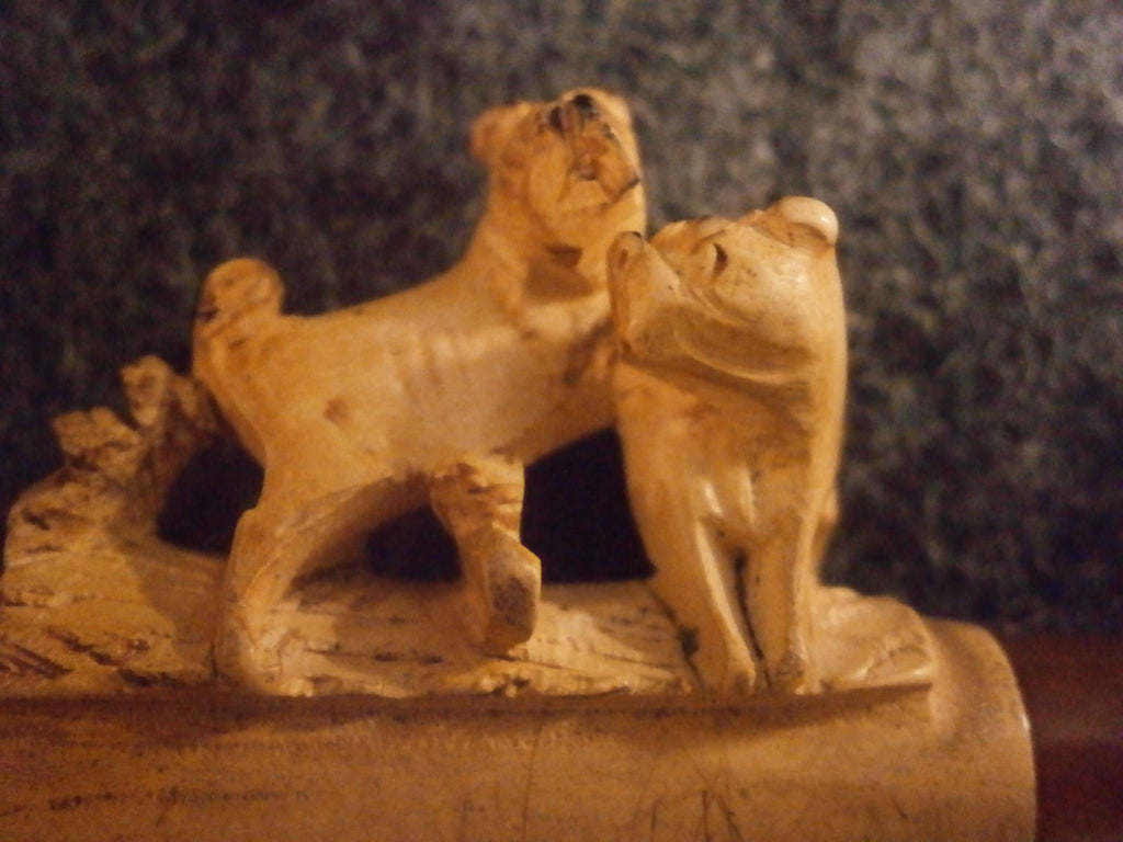 Meerschaum Cheroot Holder With 2 Dogs