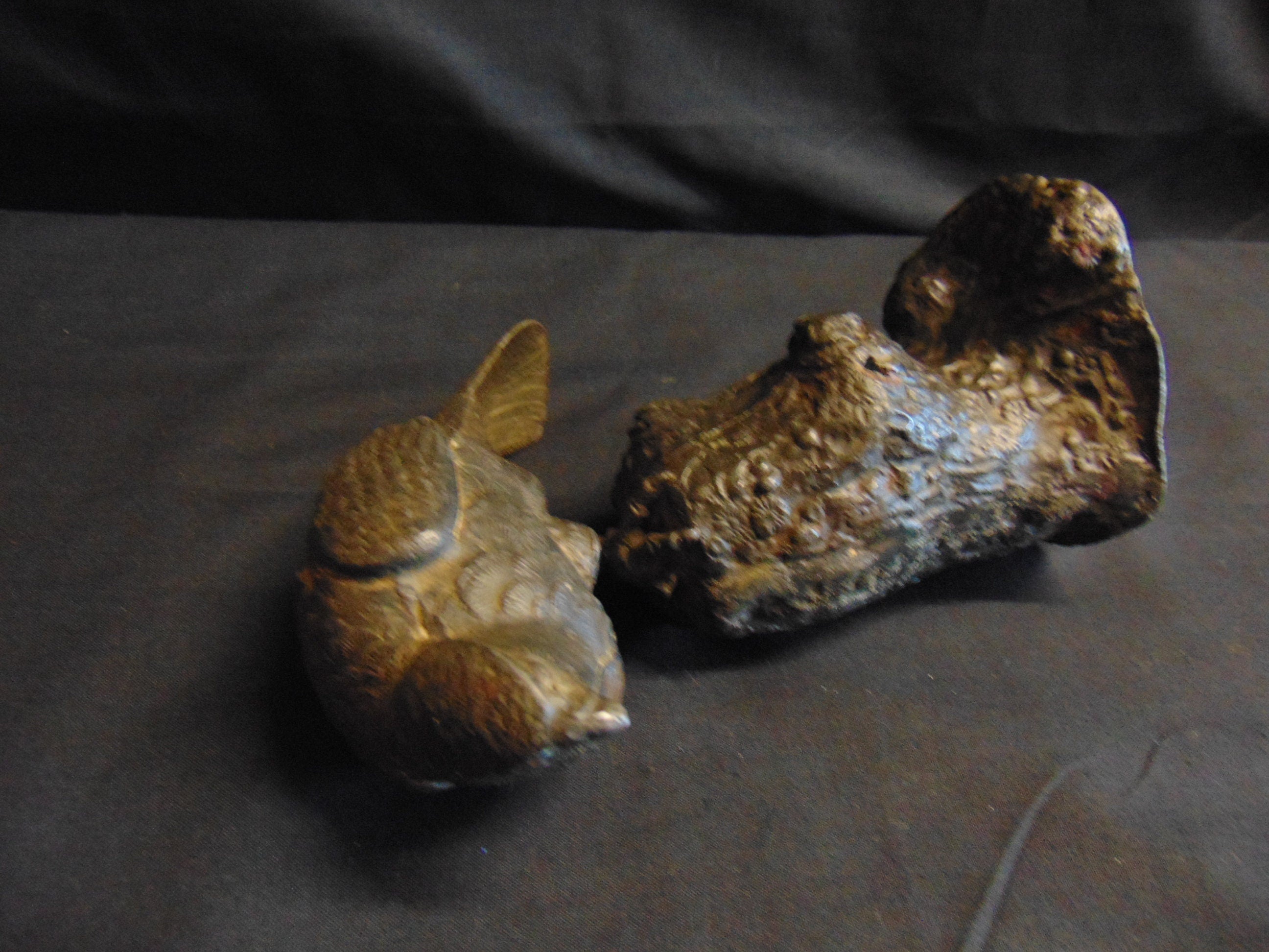 Cast Bronze Of Roosting Bird