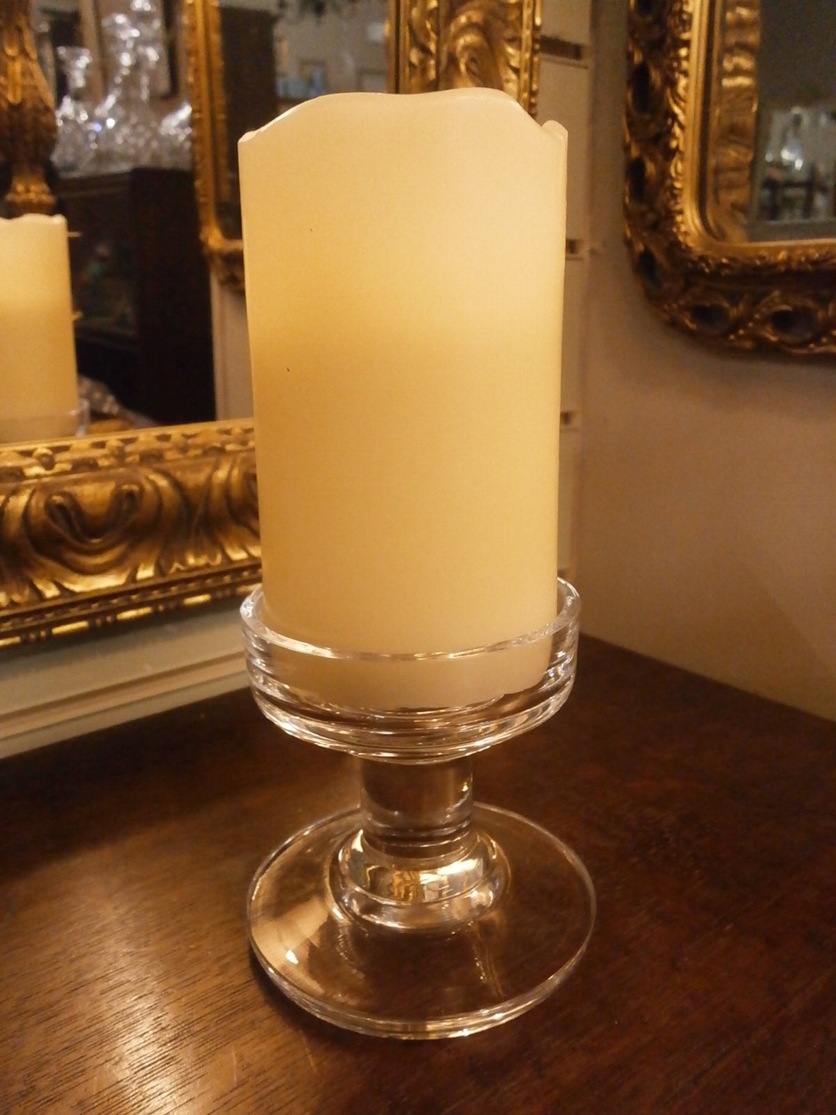 Small Glass Candlestick - Vintage