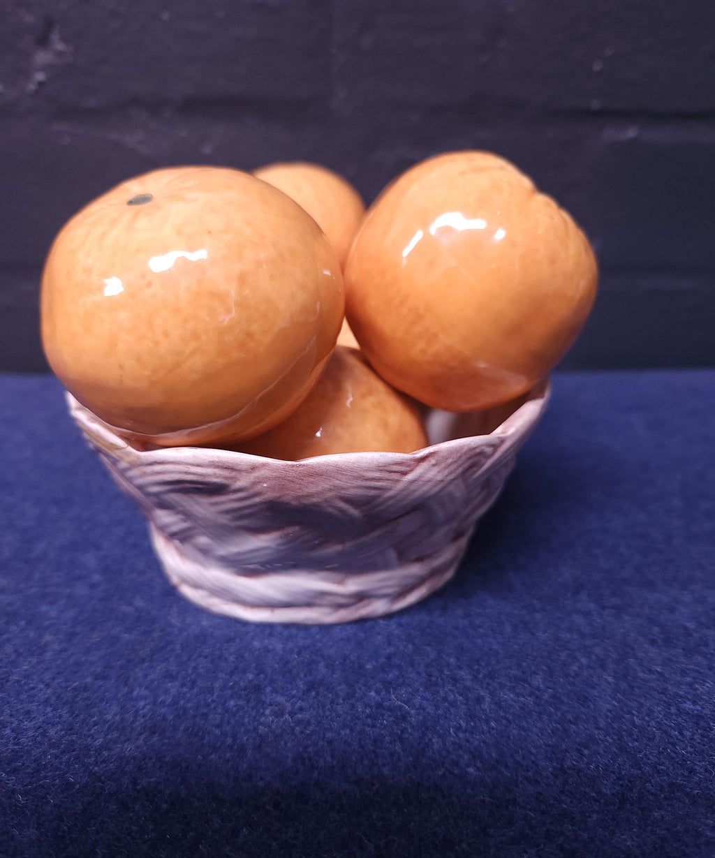 Italian Ceramic Oranges in a Basket
