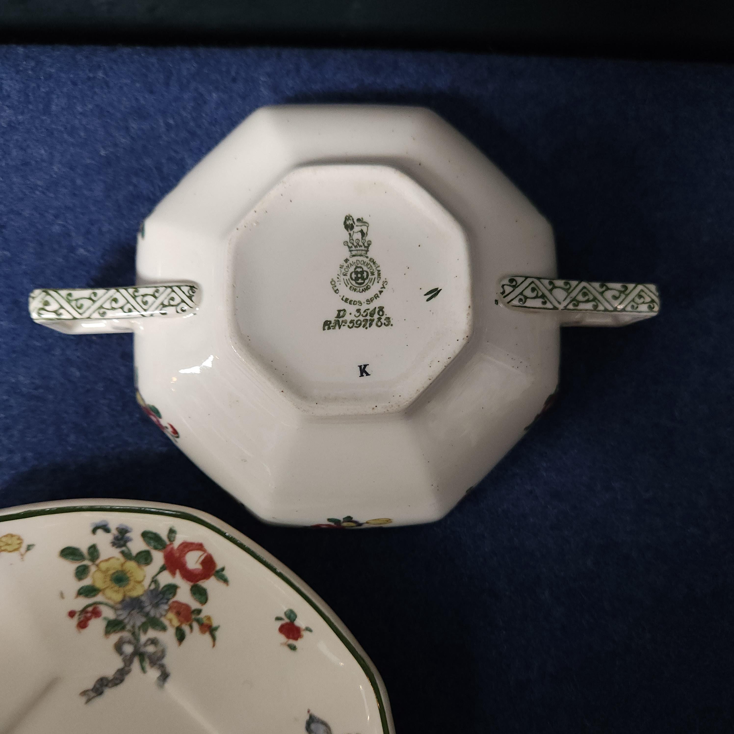 Roual Doulton Old Leeds Spray Soup Coupe and Saucer