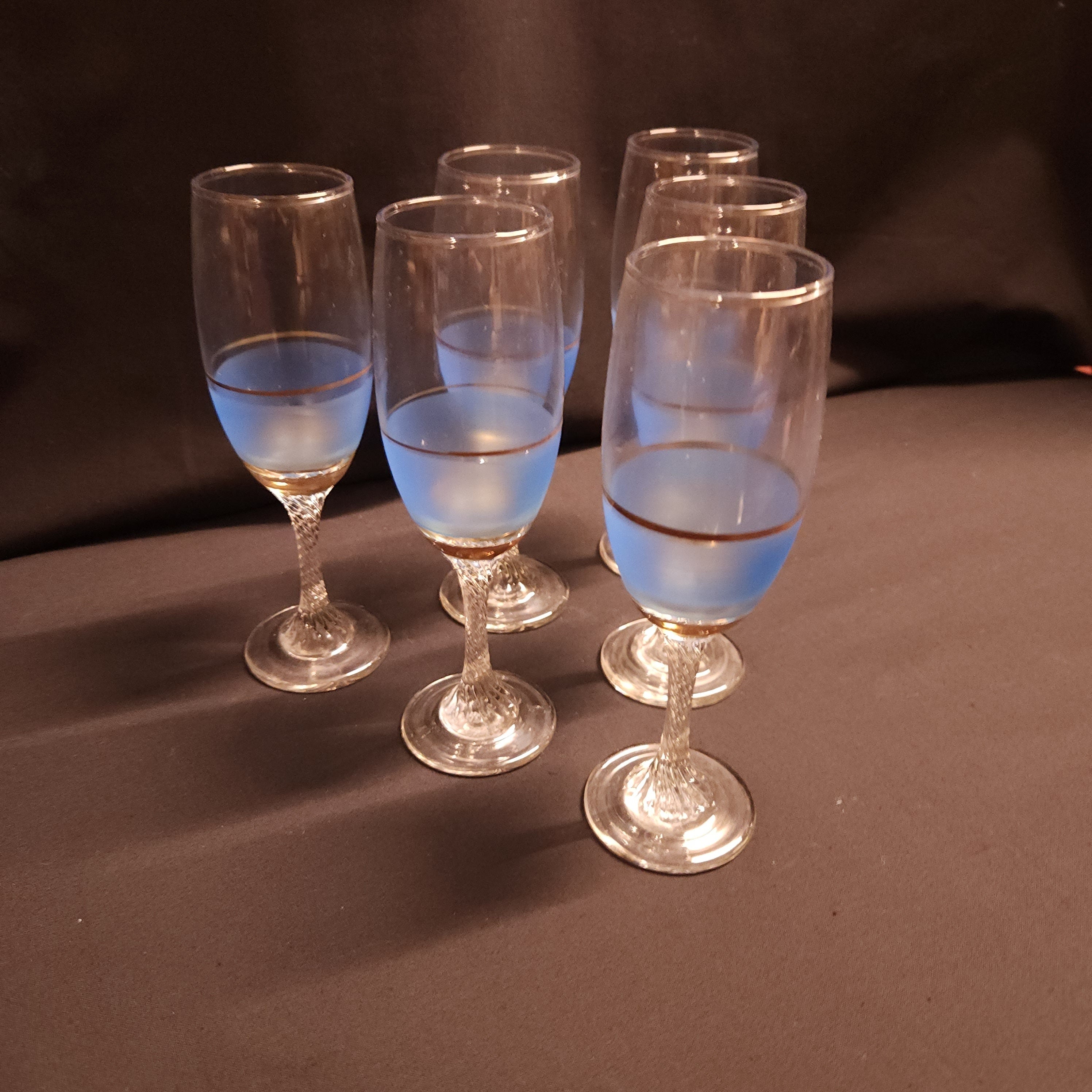 Set 6 Vintage 1960's Champagne Flutes