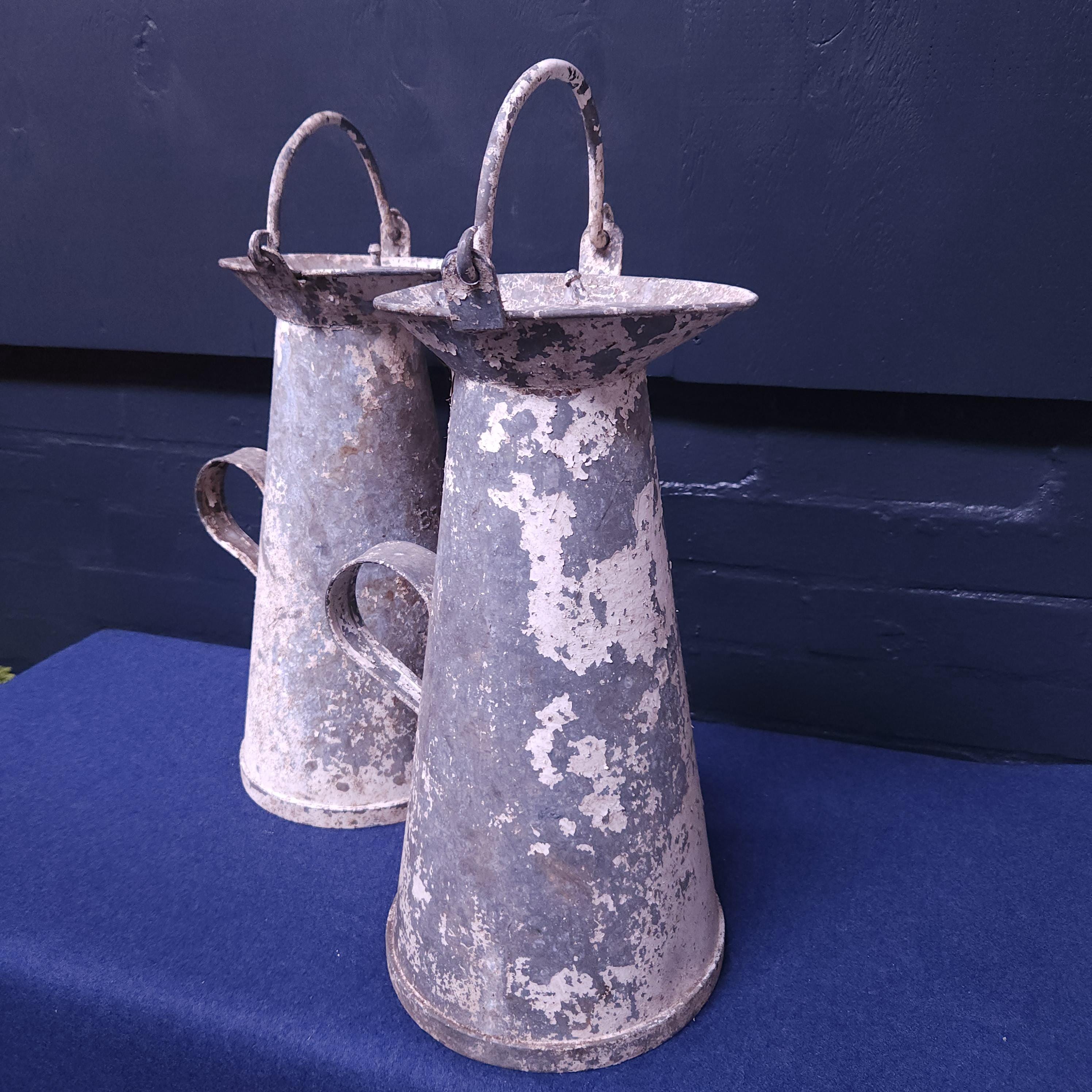 Pair Cornish Zinc & Aluminium Milk Churns Circa Mid to Late 19thC