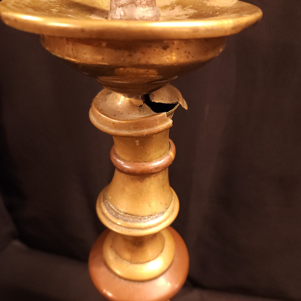Circa 1920's Moroccan Style Pricket Candlesticks / Torchere
