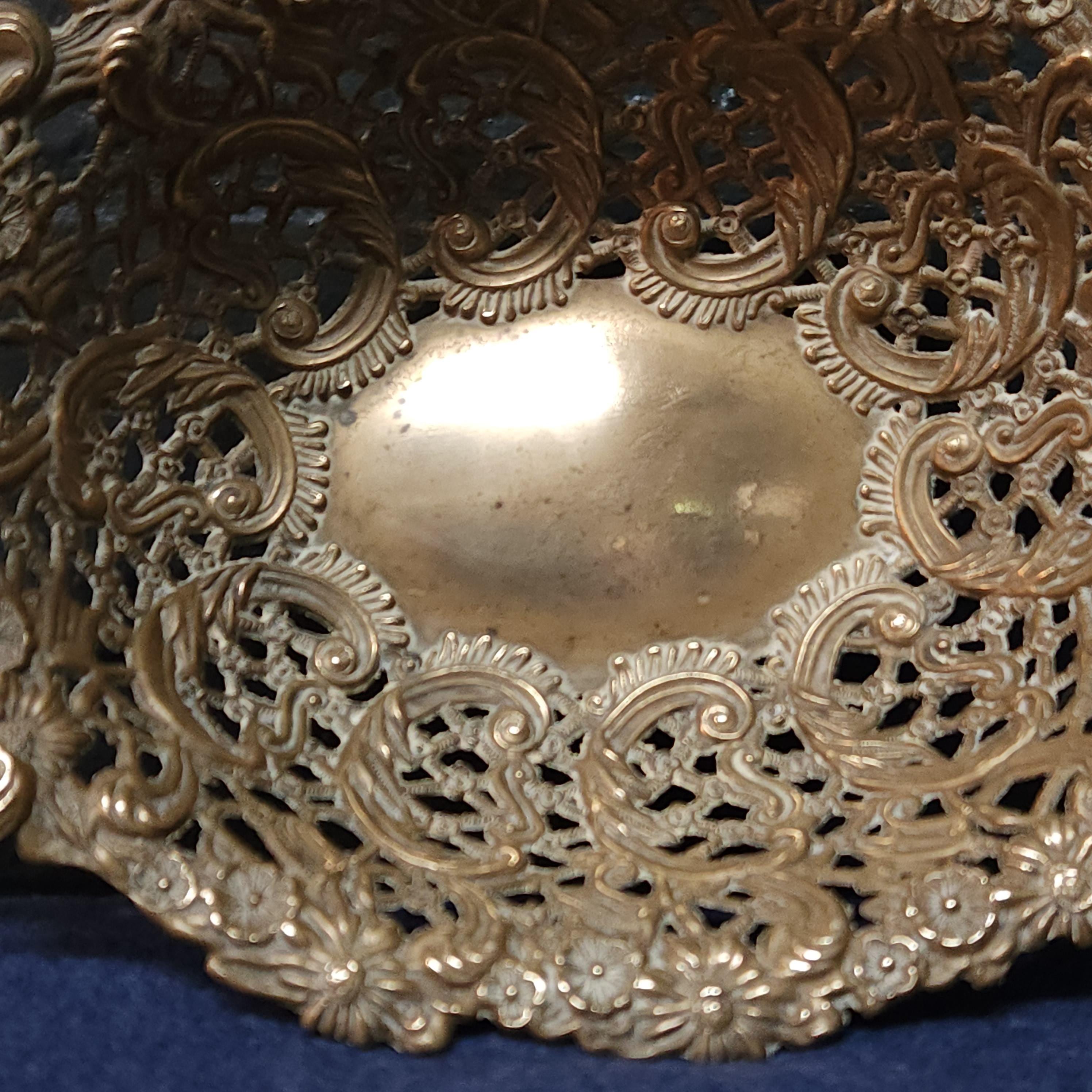 Italian Baroque Brass Basket