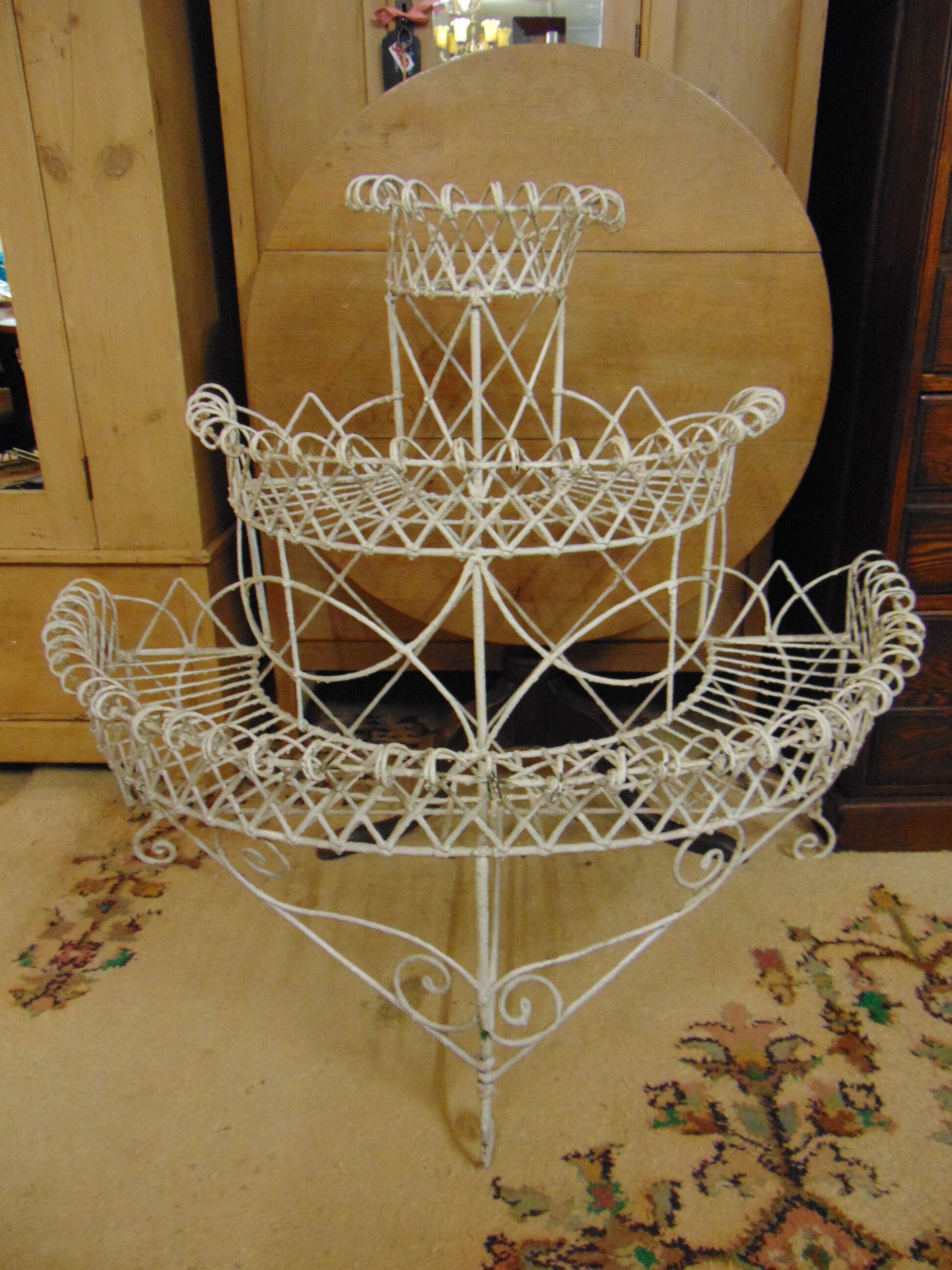 Antique Victorian Wirework Plant Stand