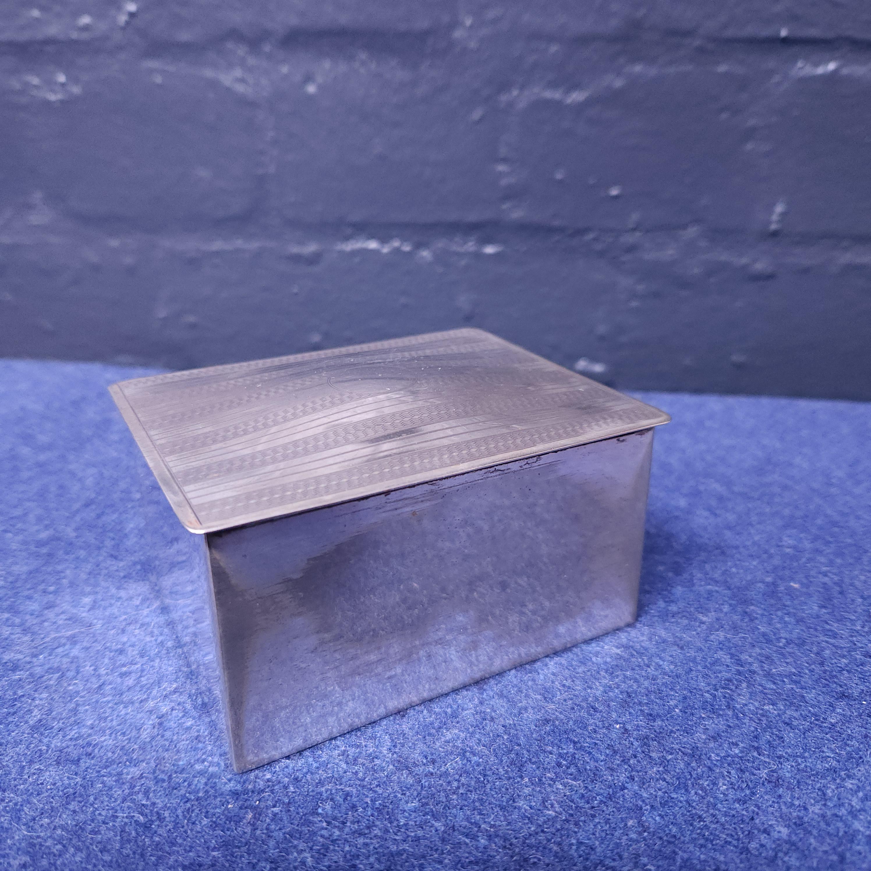 Silverplated Box, Engine-Turned Engraved, Wood Lined