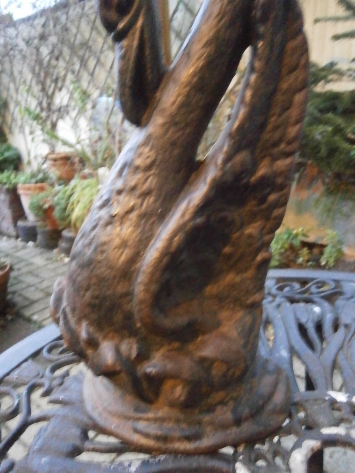 19thC Cast Iron Door Porter Modelled as a Swan