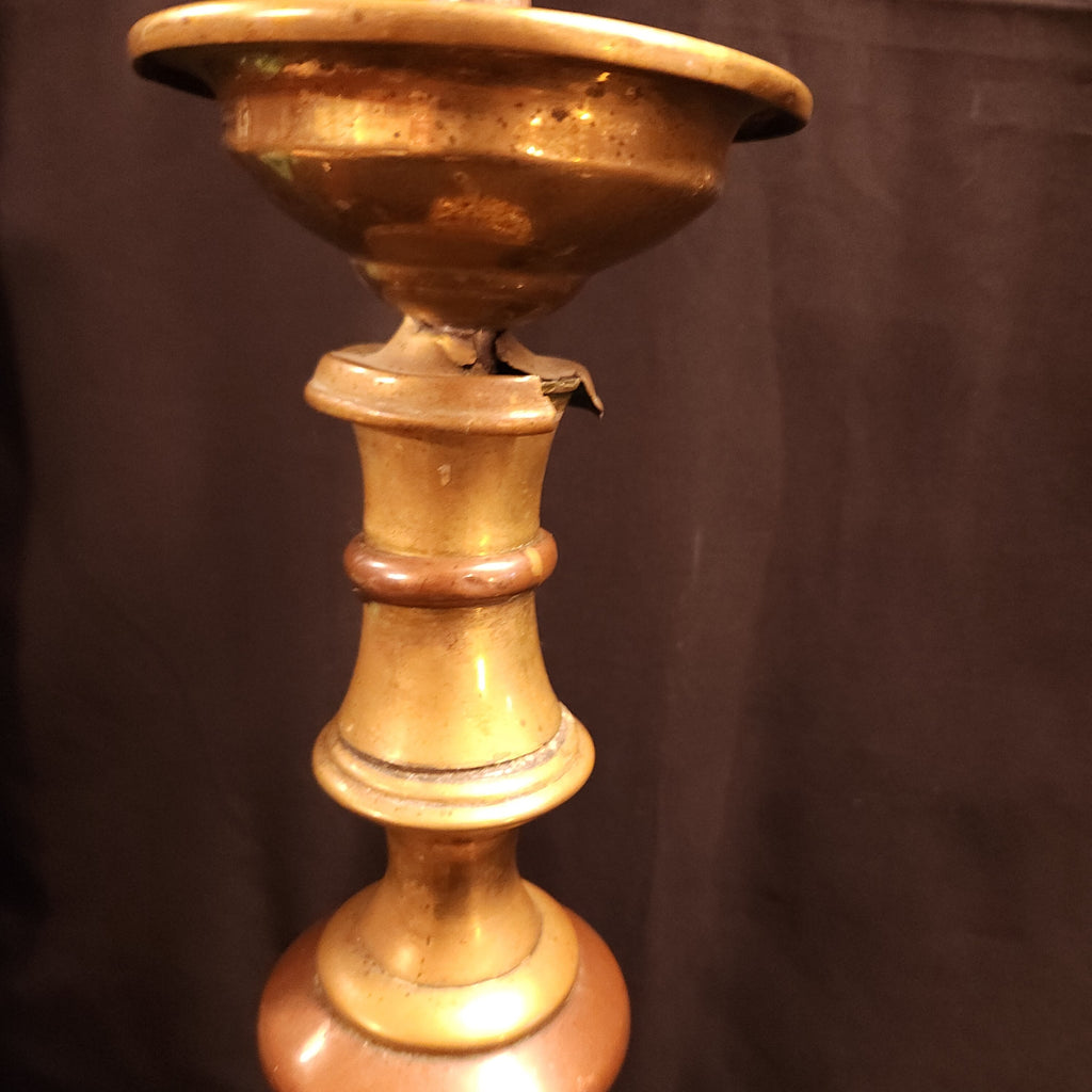 Circa 1920's Moroccan Style Pricket Candlesticks / Torchere