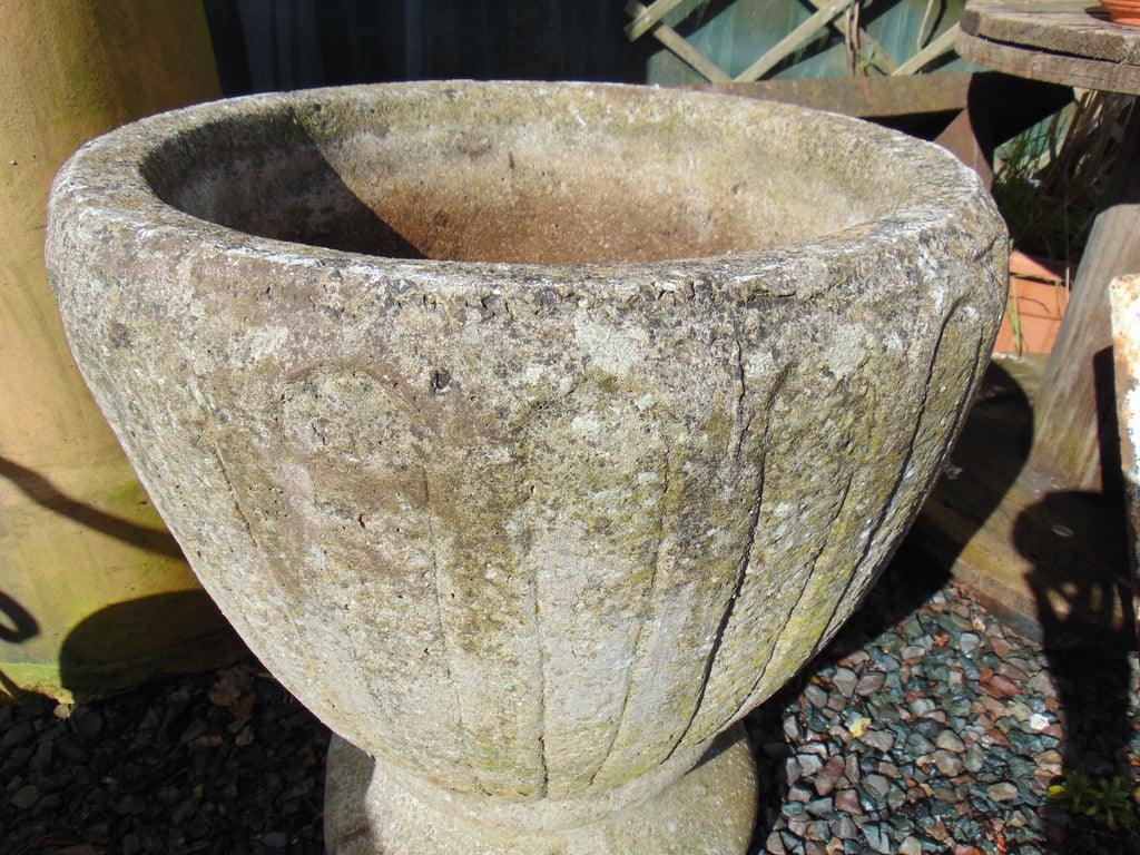Weathered Reconstituted Stone Garden Urn