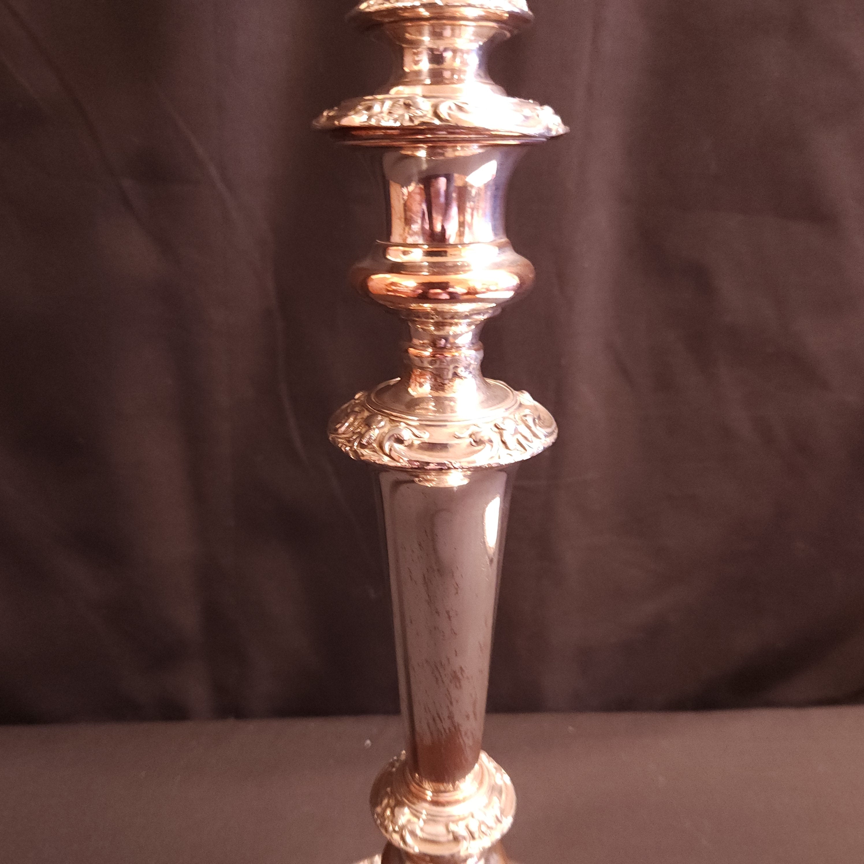 Victorian Silver Plate Candlestick With Snuffer