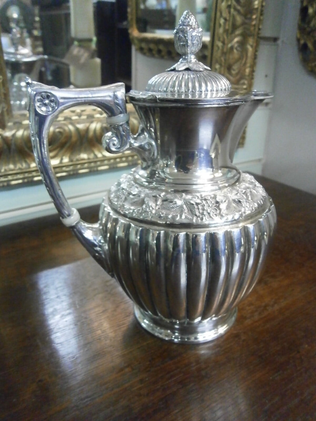 Silverplate Lidded Claret Jug By Dixon C1879-1935
