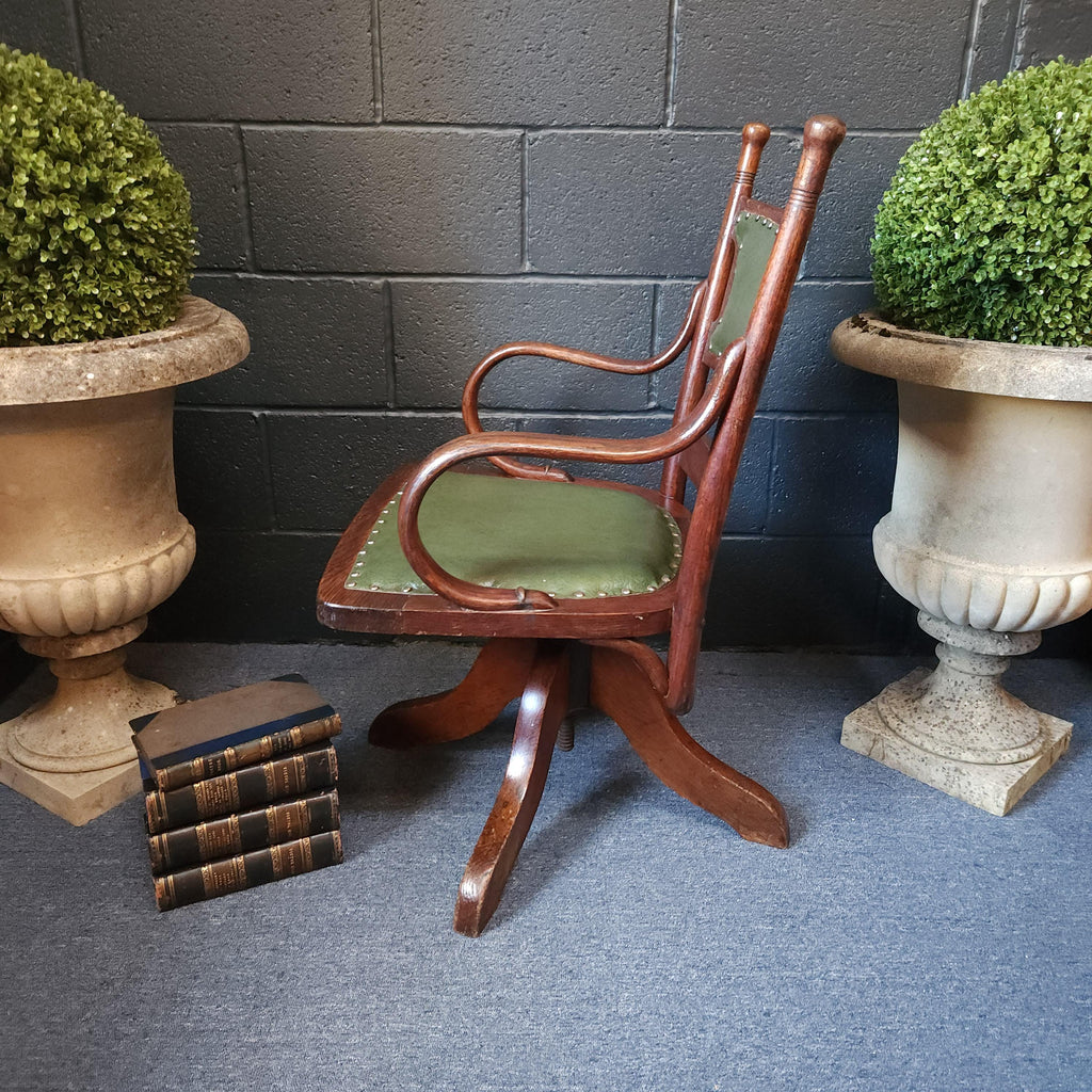 Edwardian Oak Swivel Desk Chair
