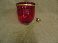 Made in Belgium, Val St. Lambert, Edwardian Cranberry Glass Ceiling Light Shade