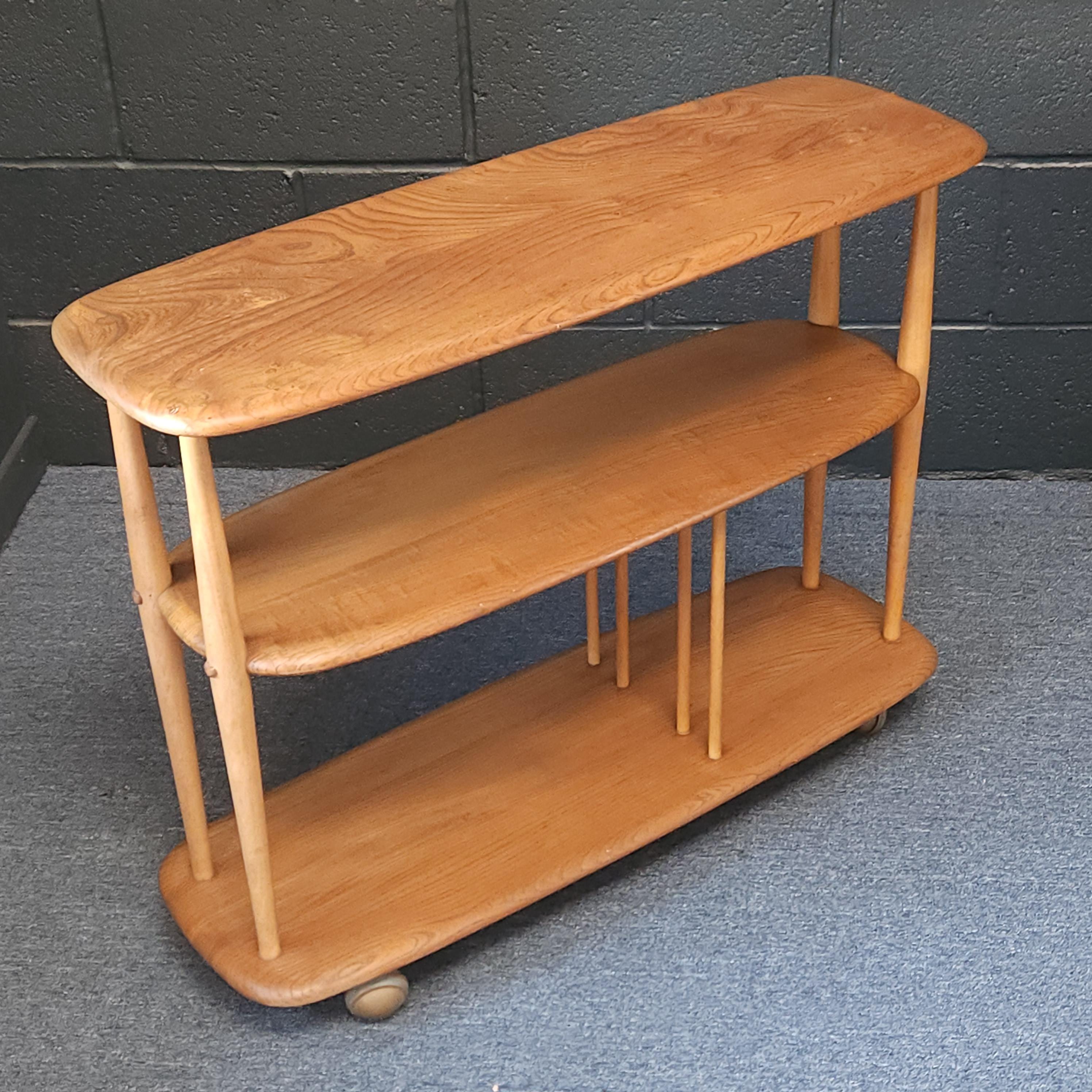 Ercol, Lucian Ercolani,  Baby Giraffe Trolley Bookcase Circa 1960's, Model 361